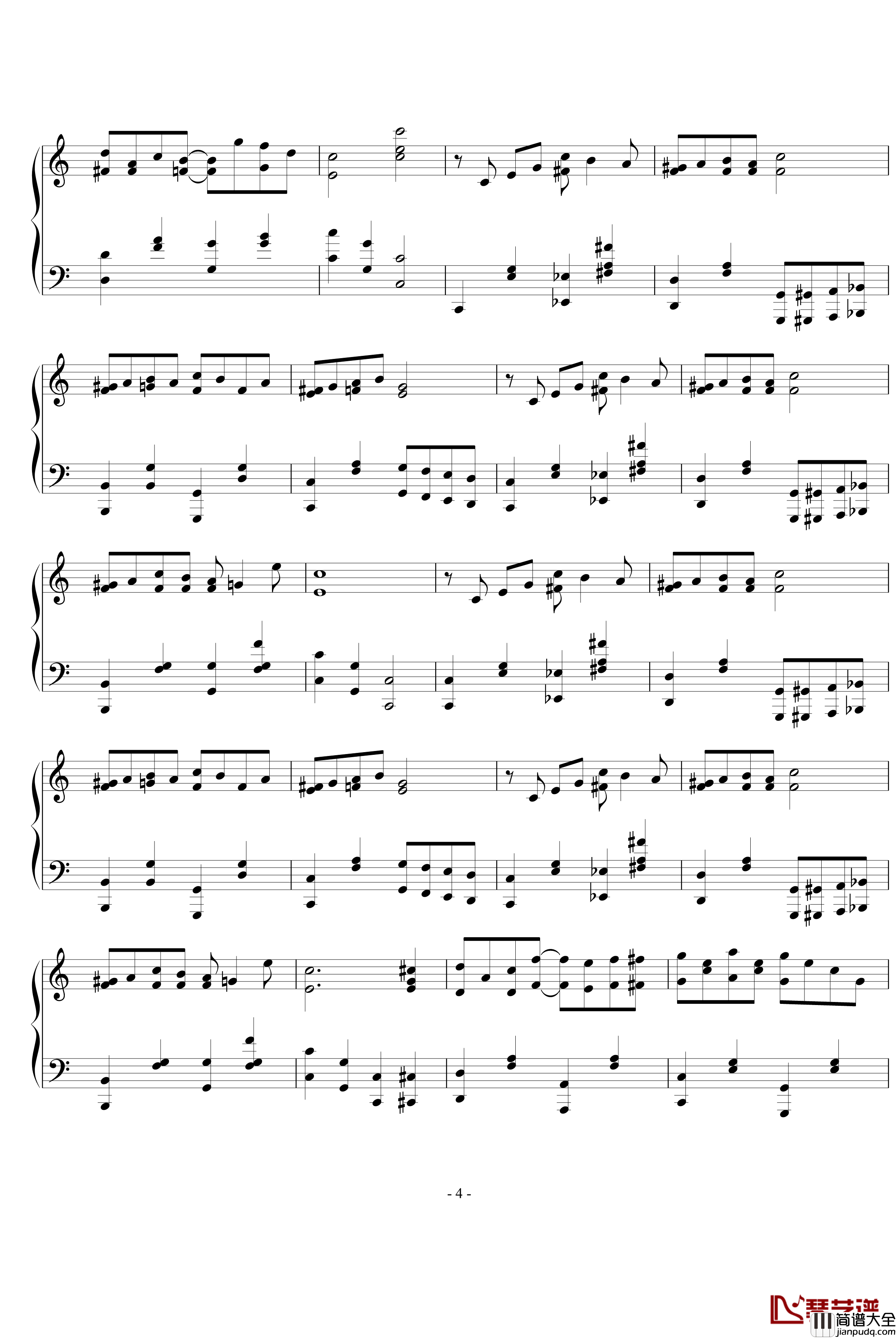 最终幻想9城镇背景钢琴谱_最终幻想