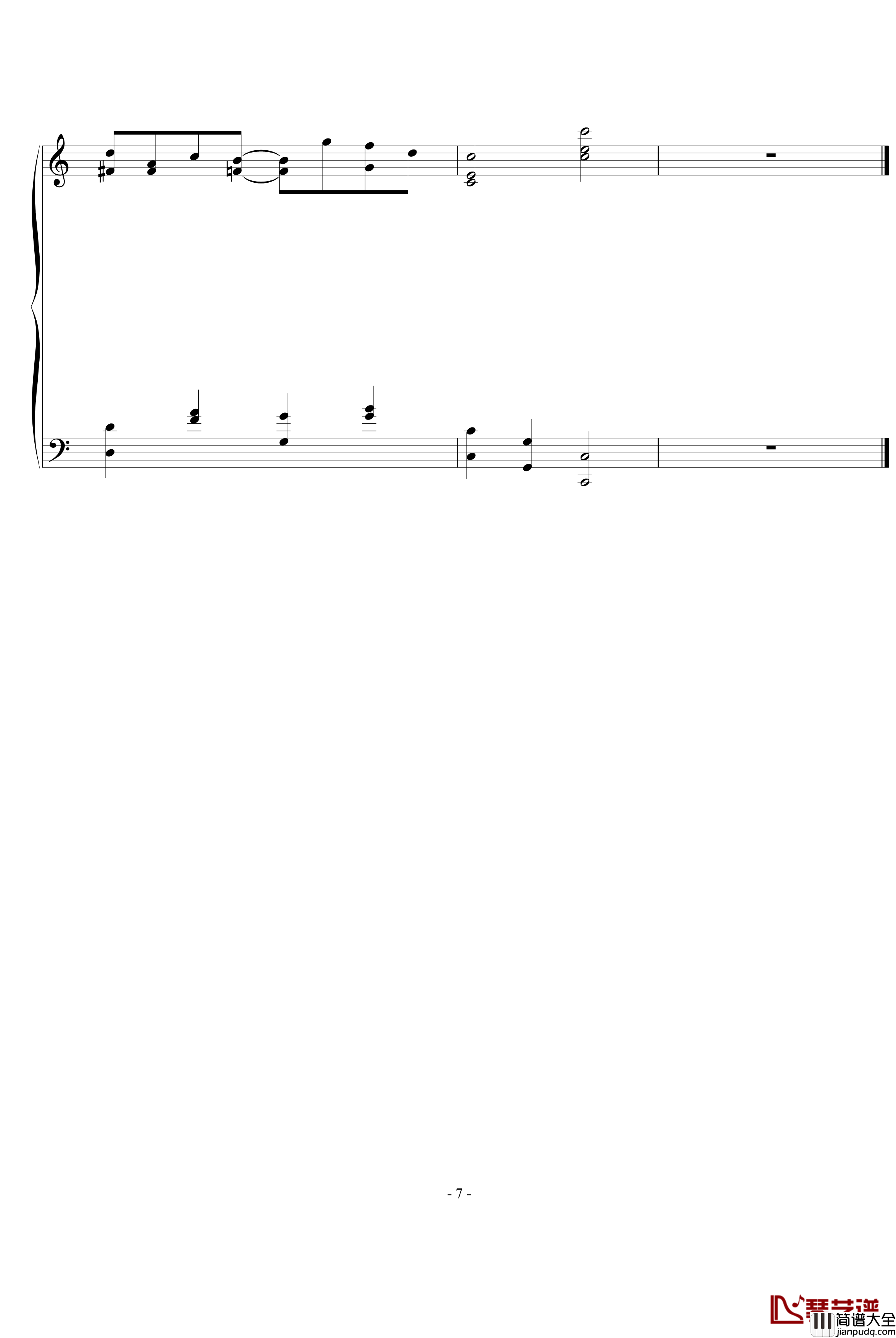 最终幻想9城镇背景钢琴谱_最终幻想