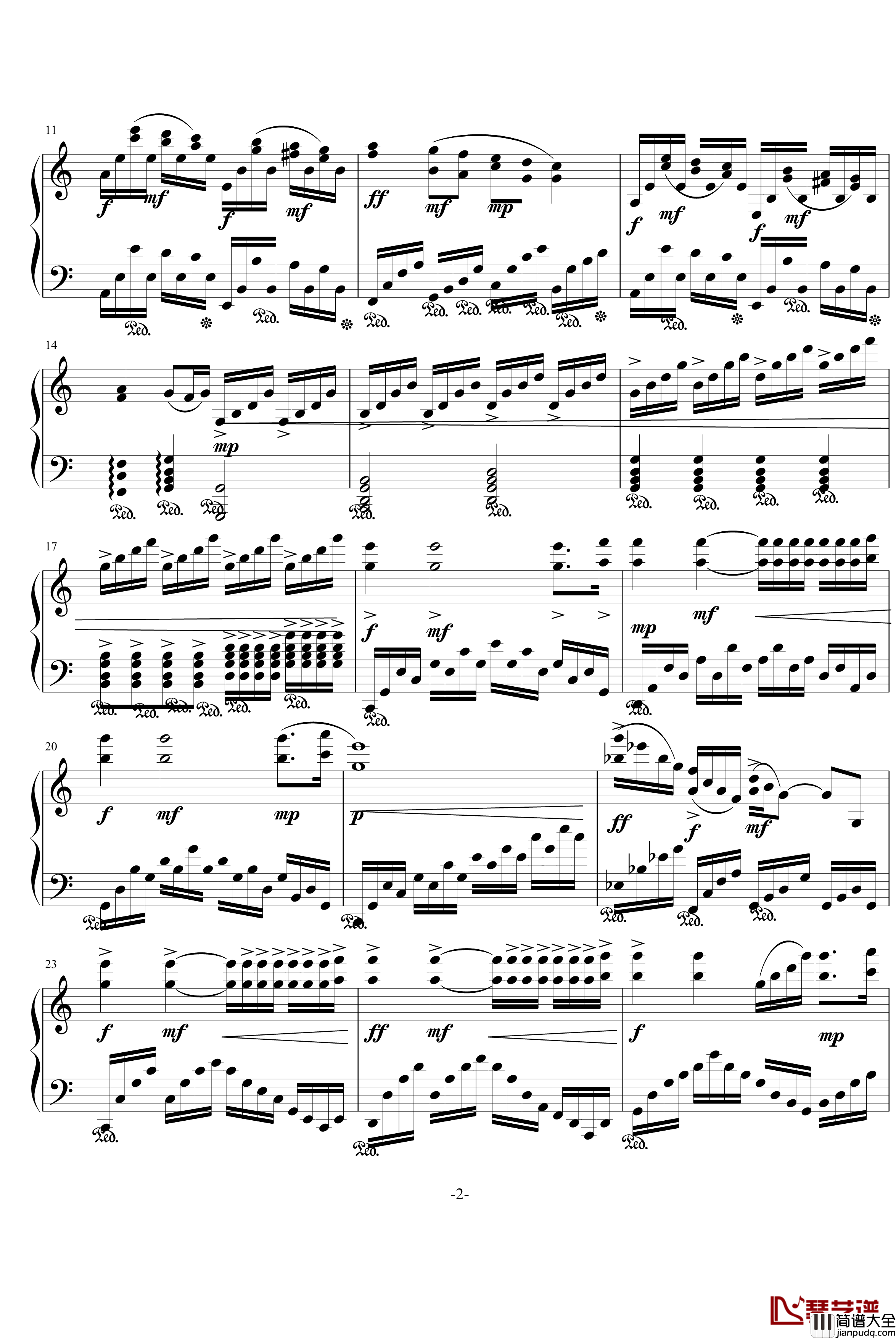 水边的阿狄丽娜钢琴谱_AlexLiu改编版_奥利维尔·杜桑