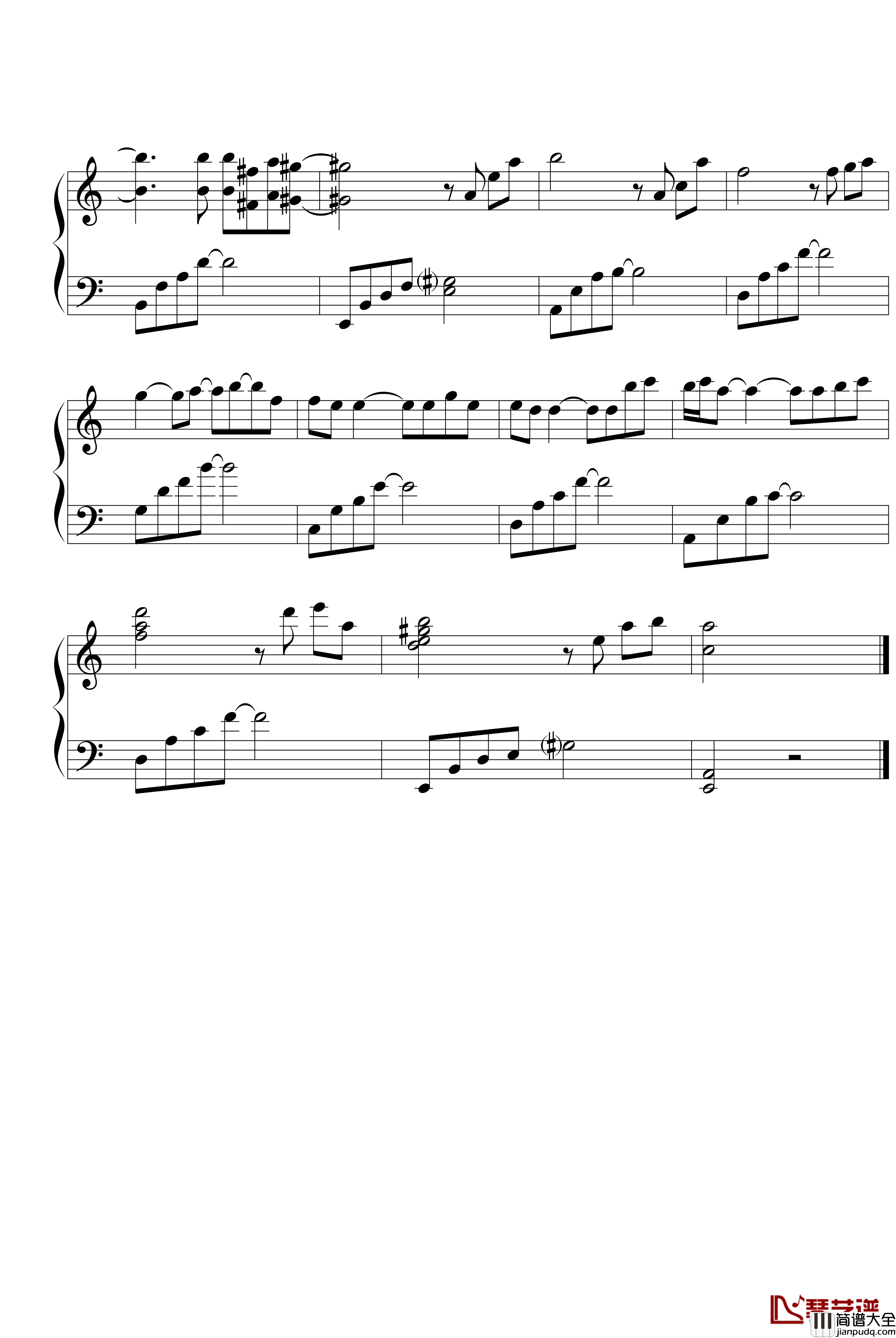 珍爱你钢琴谱_一往琴声