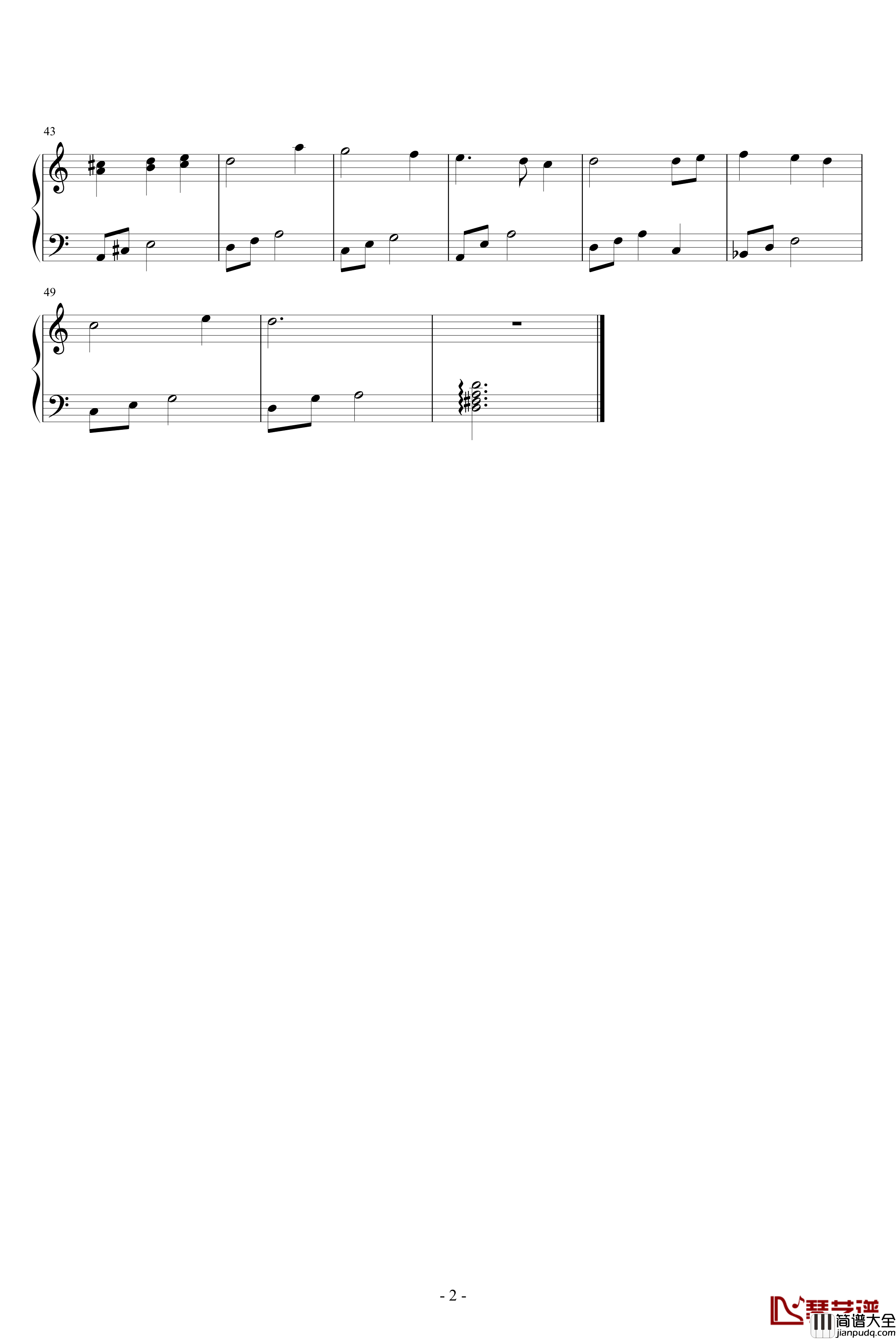 犬夜叉与戈薇钢琴谱_犬夜叉