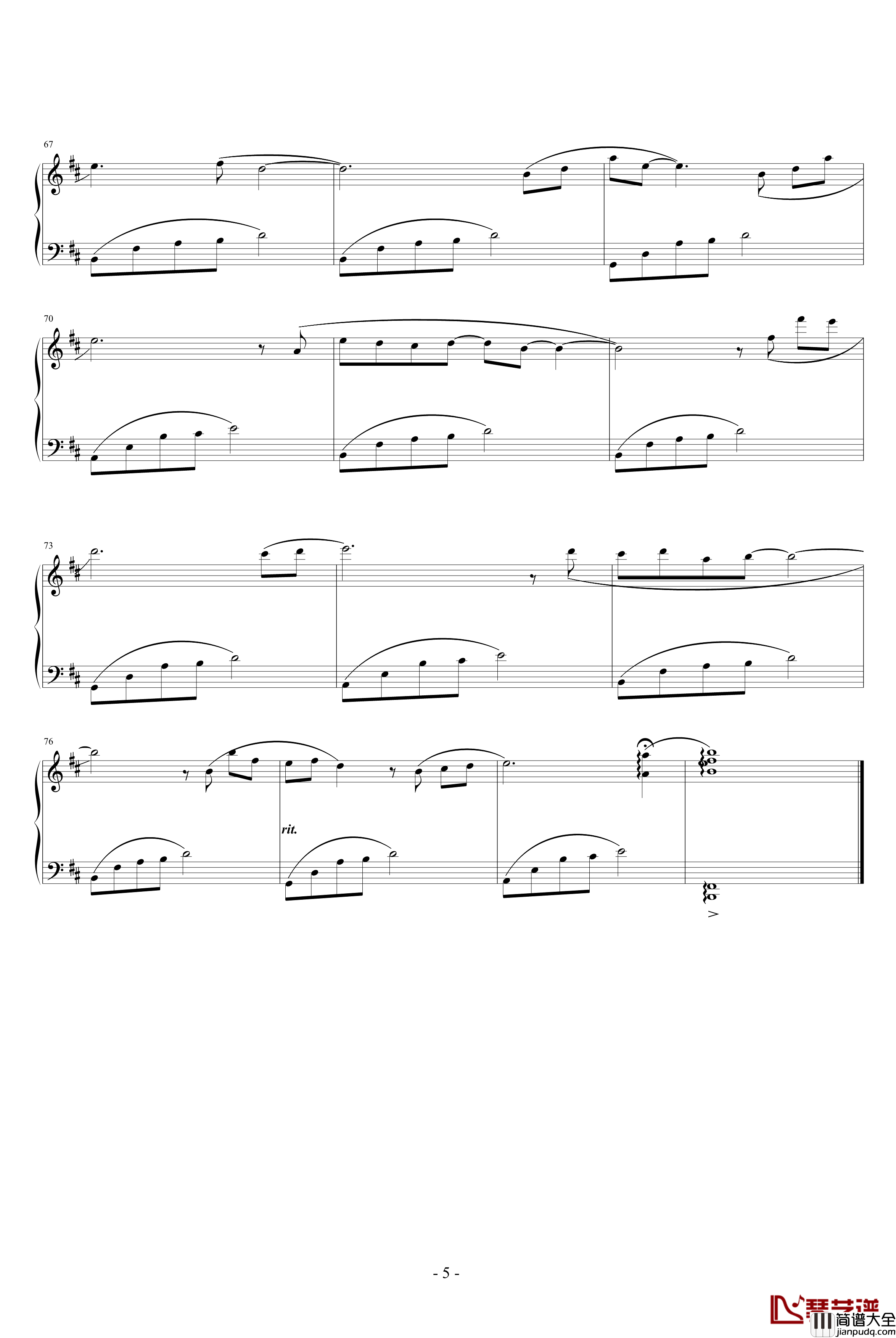 火宵之月钢琴谱_简单版_动漫影视