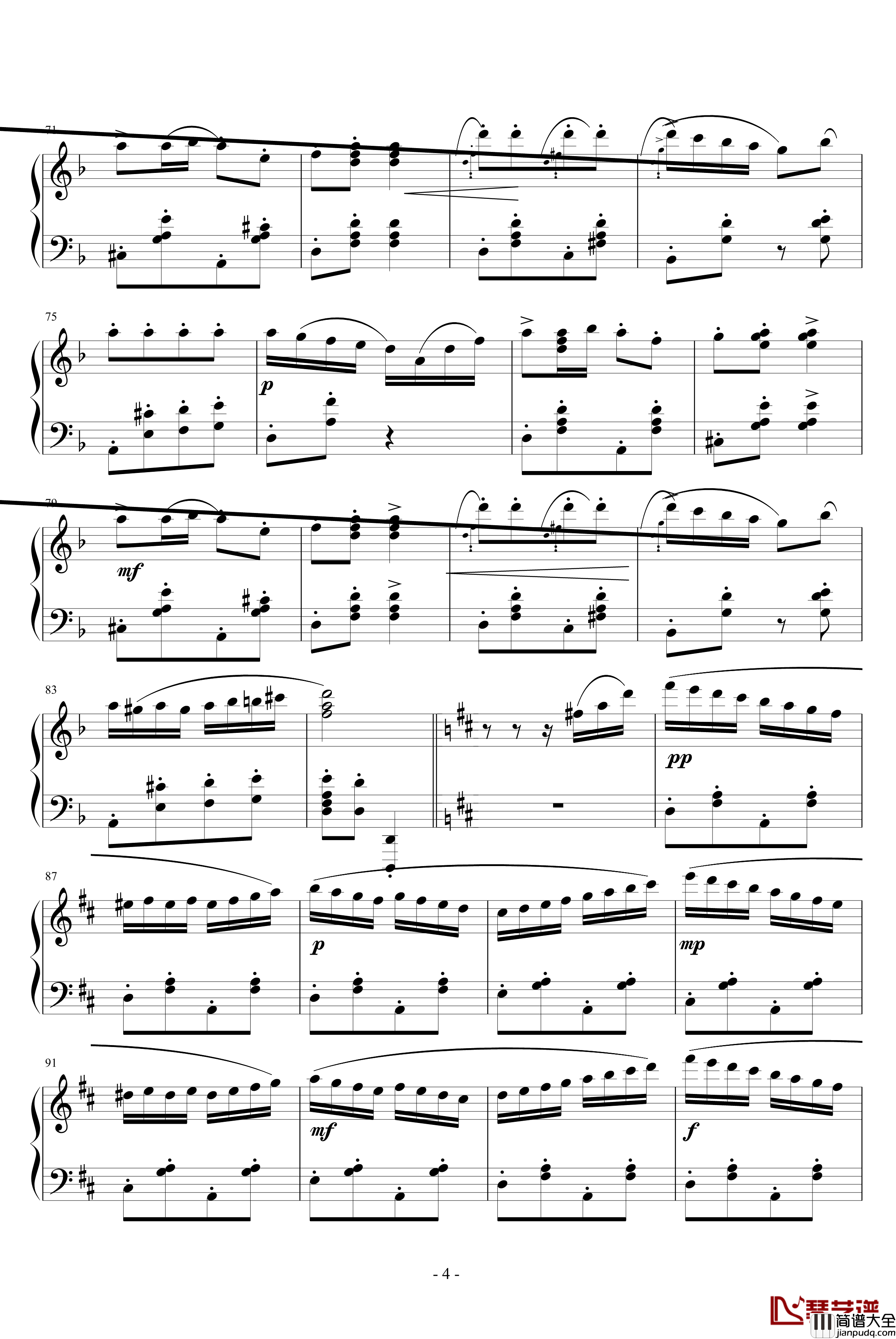 意大利波尔卡钢琴谱_拉赫马尼若夫