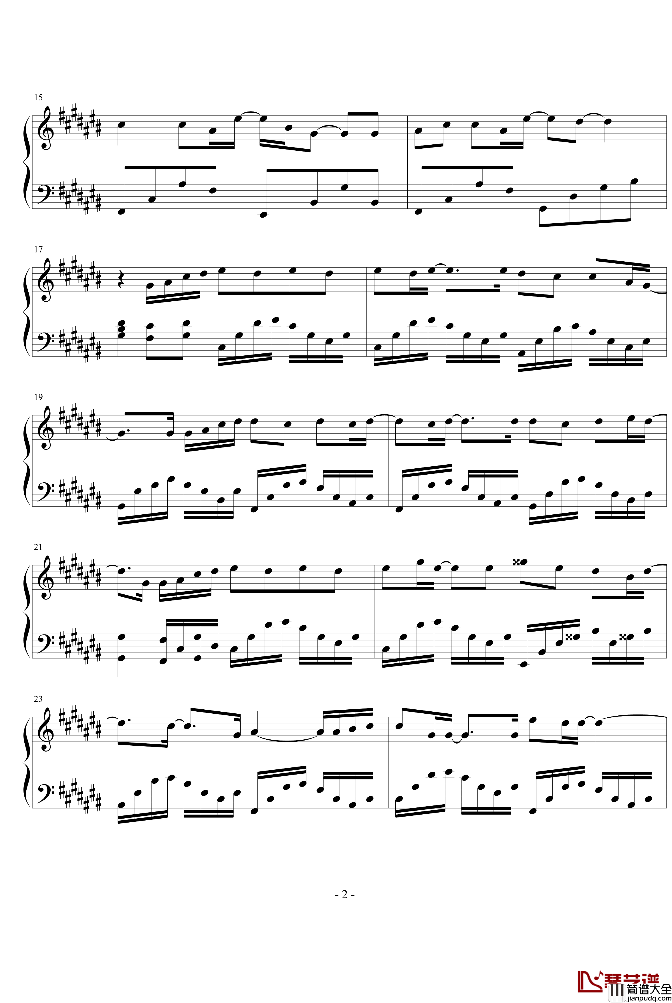 原来就是你钢琴谱_一往琴声