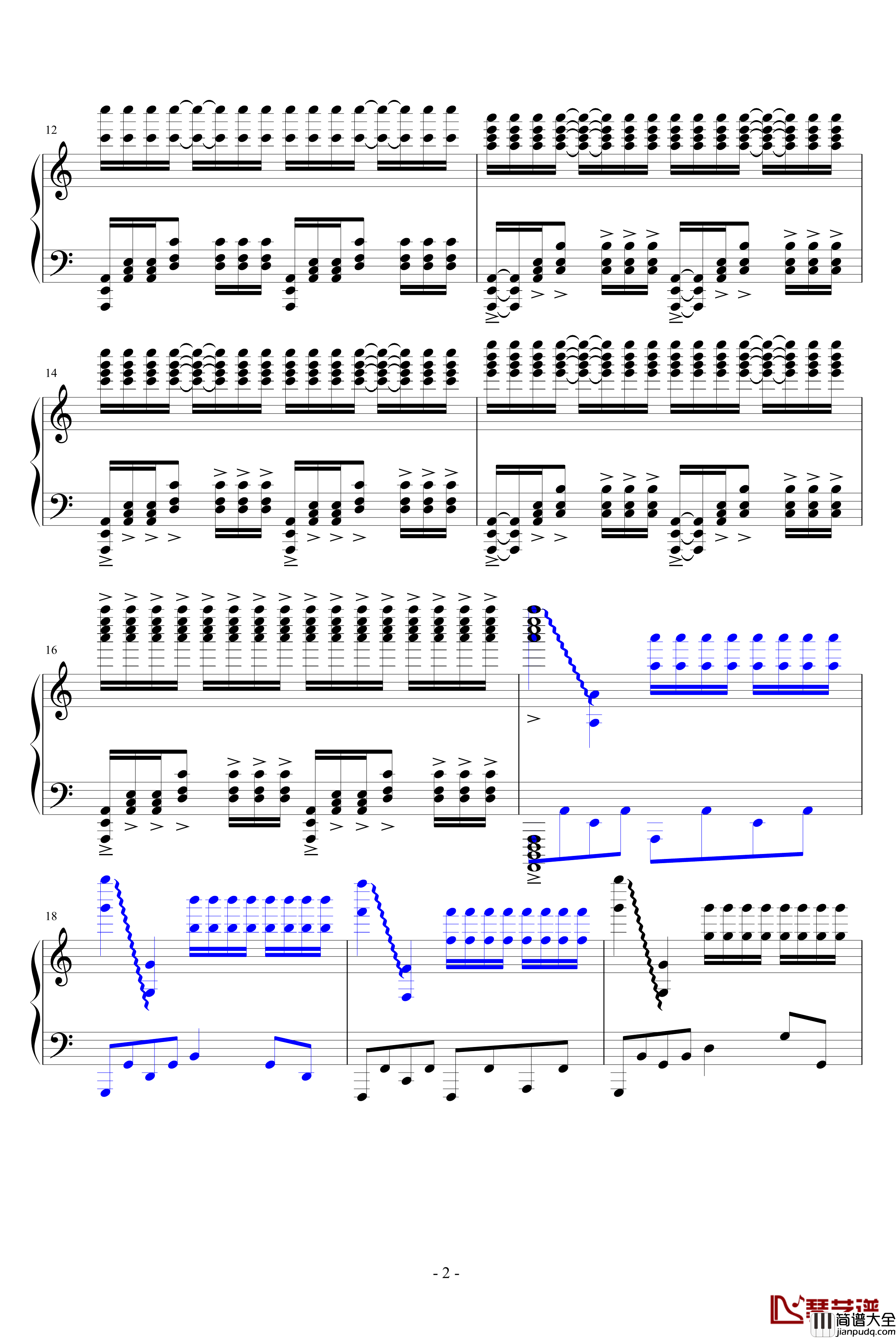 去屑用飘杂钢琴谱_升c小调