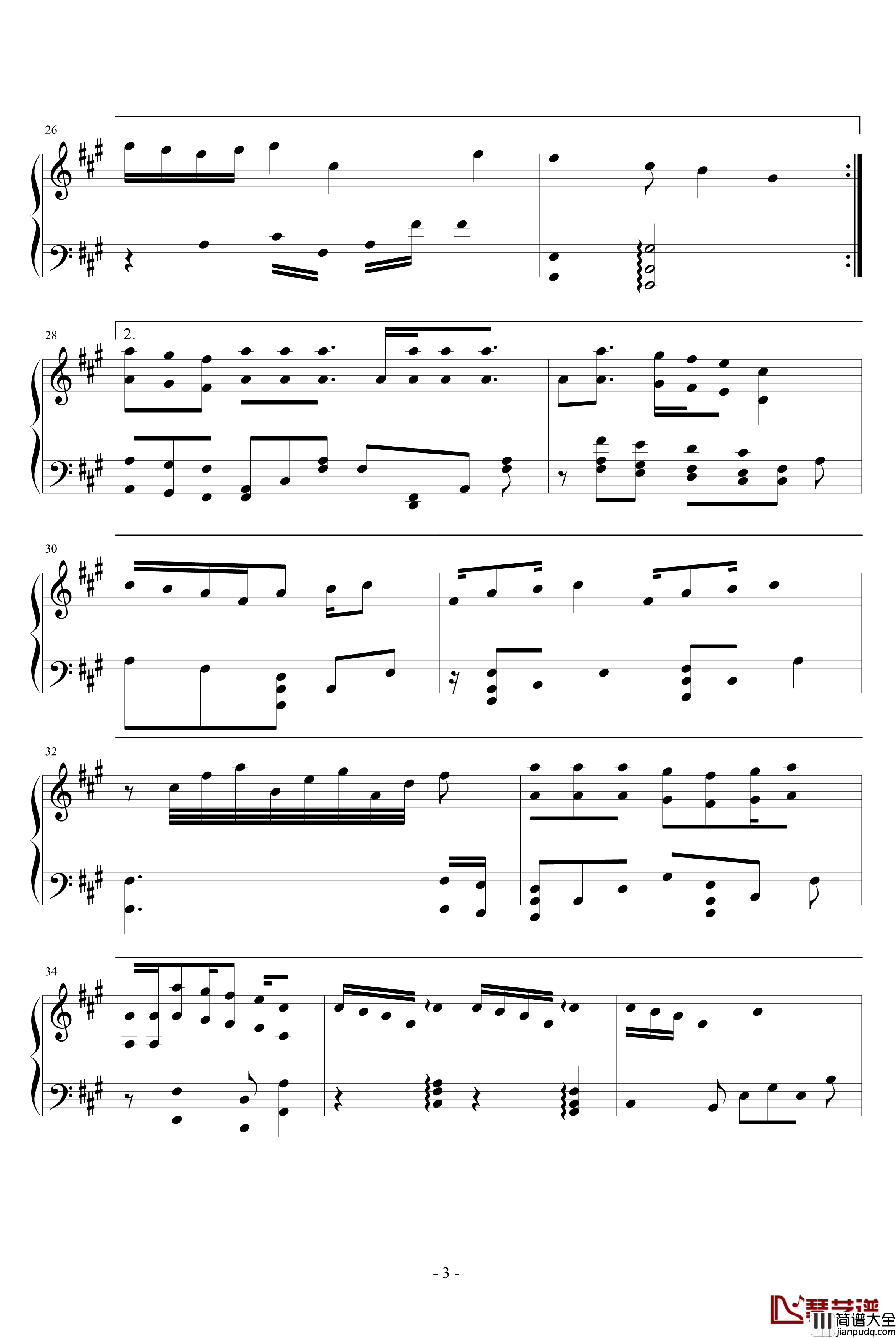 偏愛钢琴谱_仙剑奇侠传