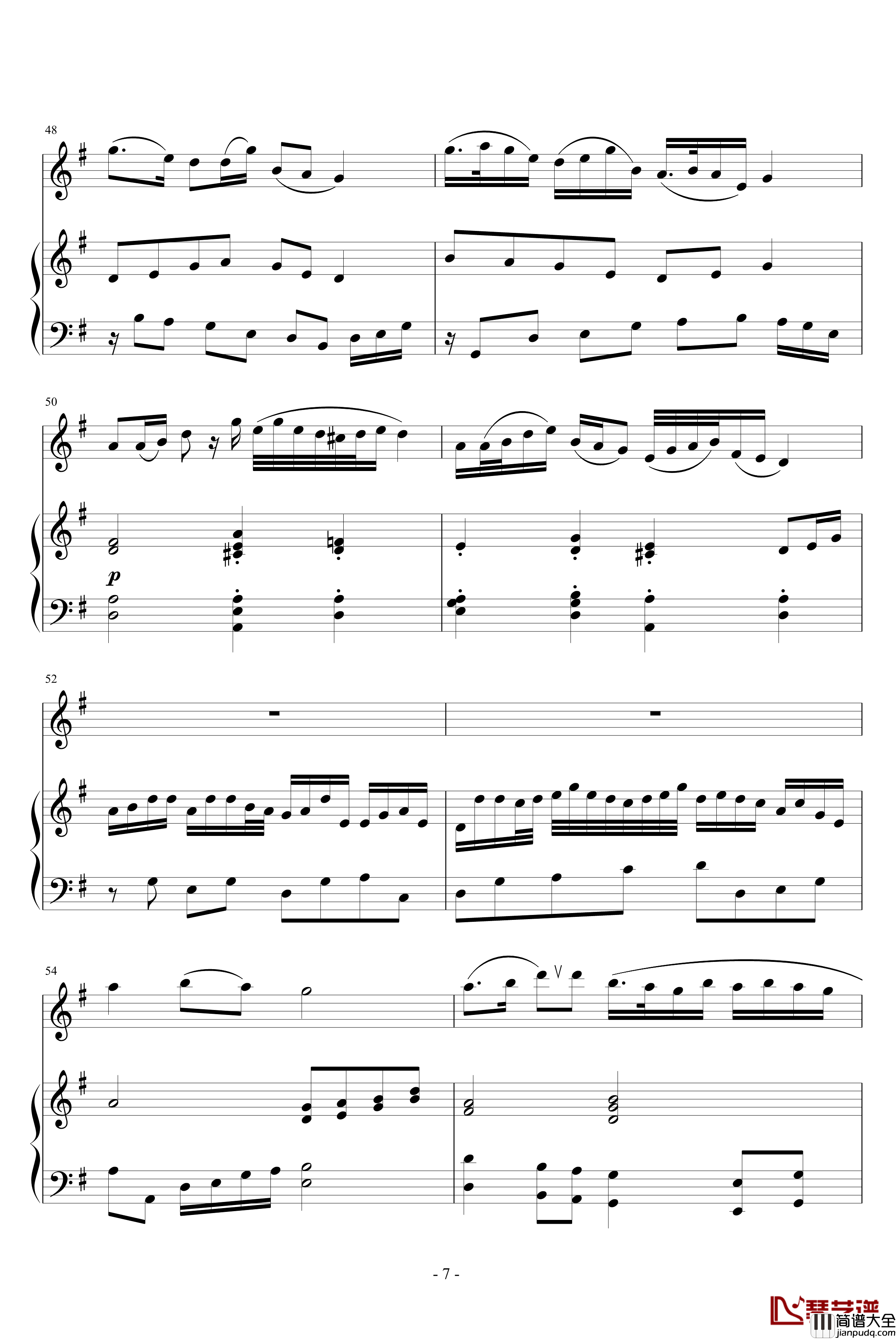 幽思钢琴谱_琴箫合奏_贺绿汀