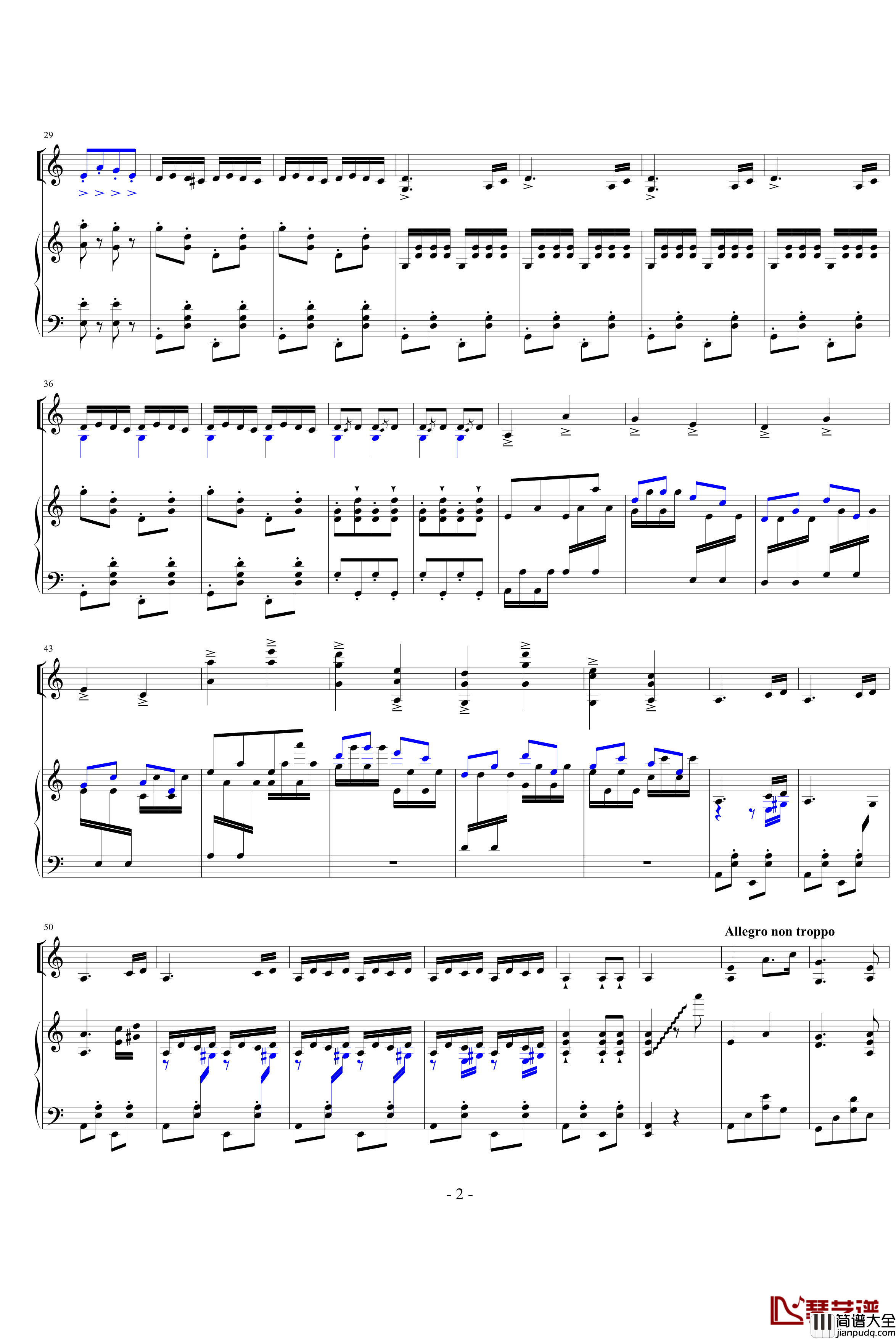 赛马钢琴谱_小提琴版_中国名曲