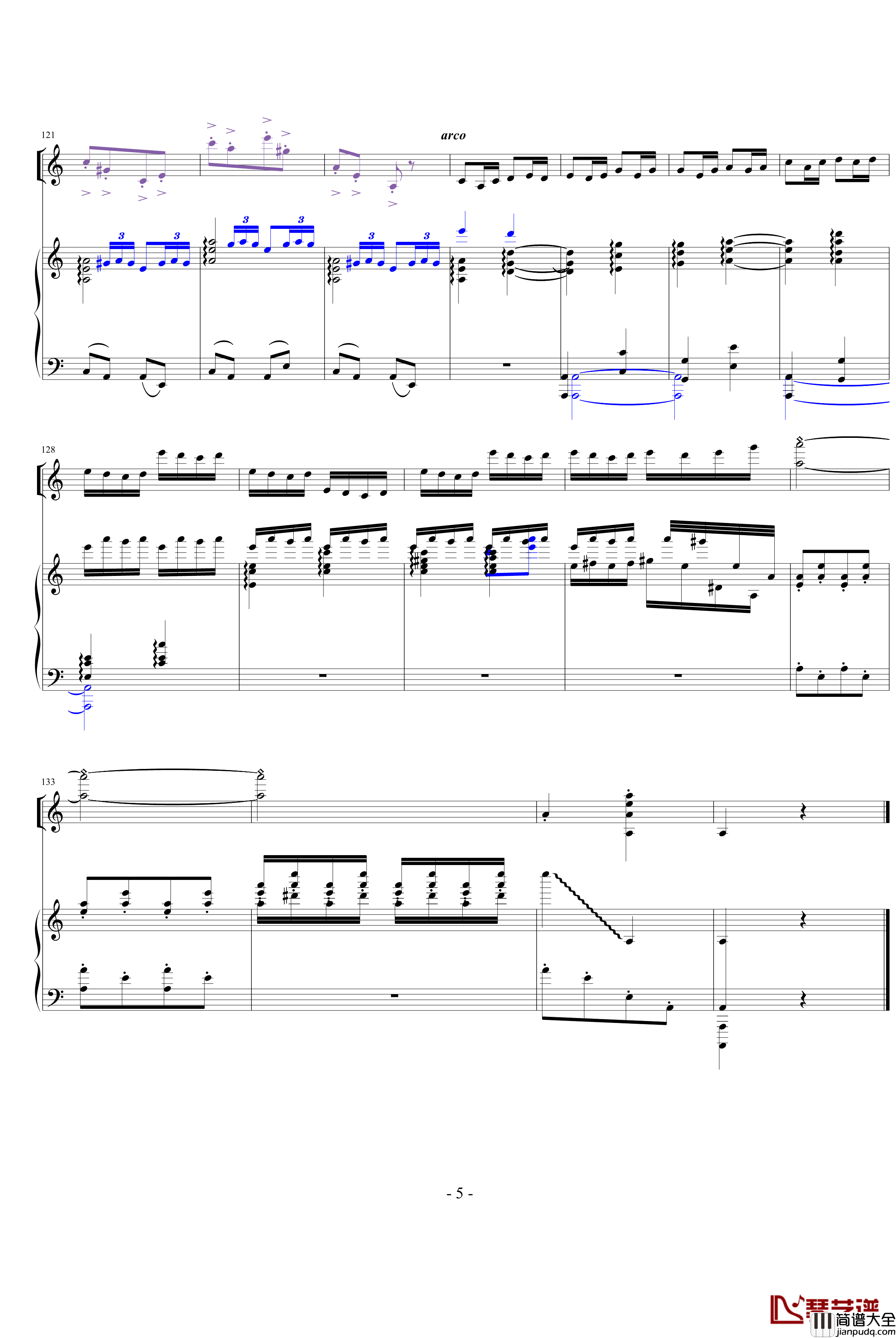 赛马钢琴谱_小提琴版_中国名曲