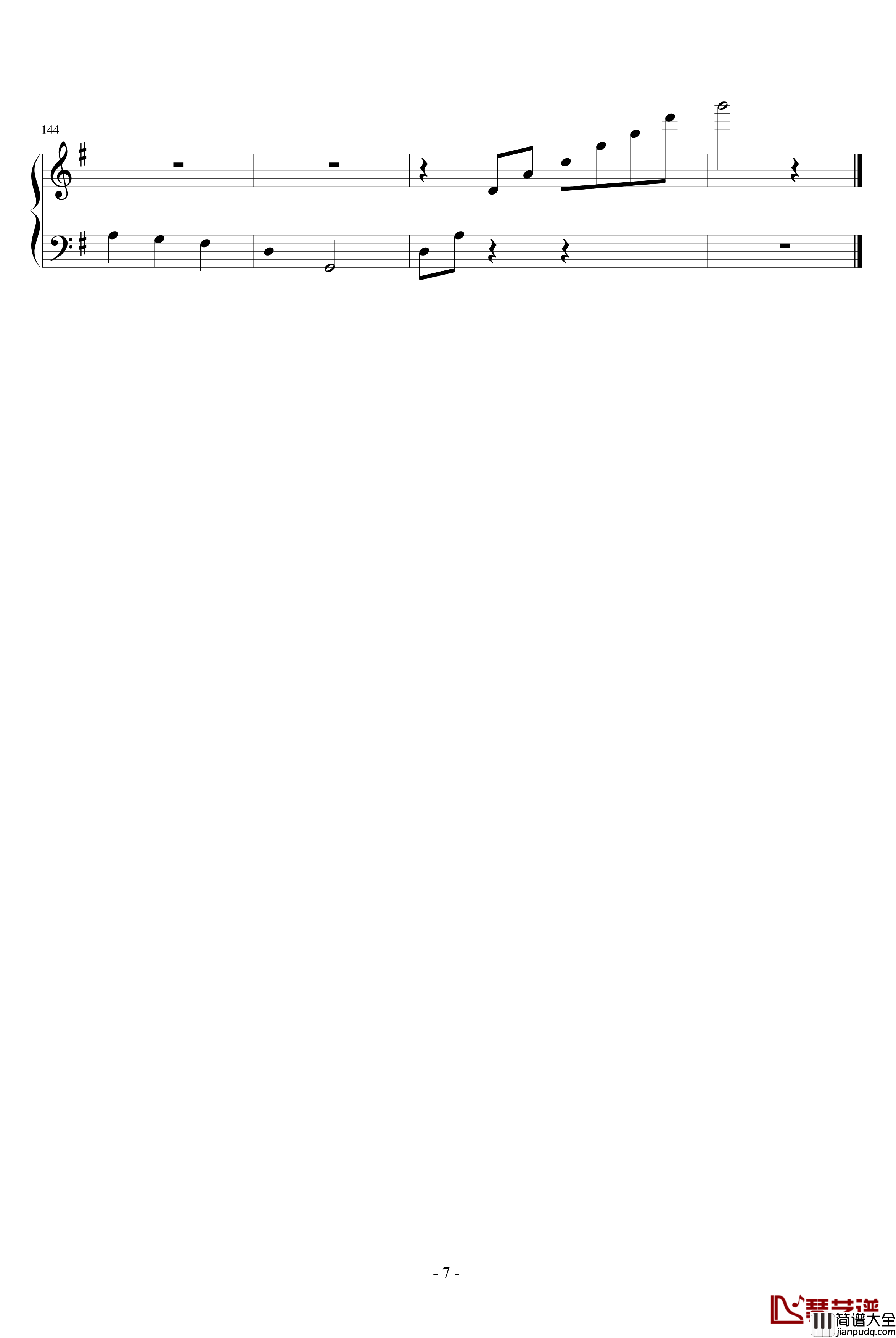 奇异恩典钢琴谱_邂逅版_世界名曲