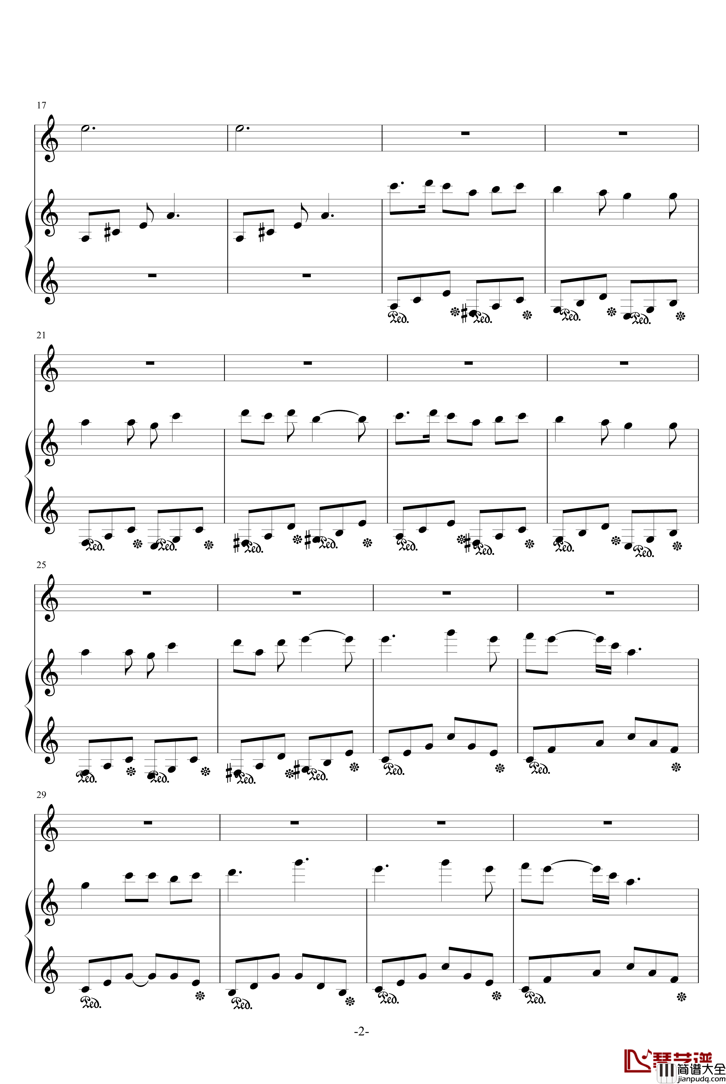 花町物语钢琴谱_追忆_动漫影视