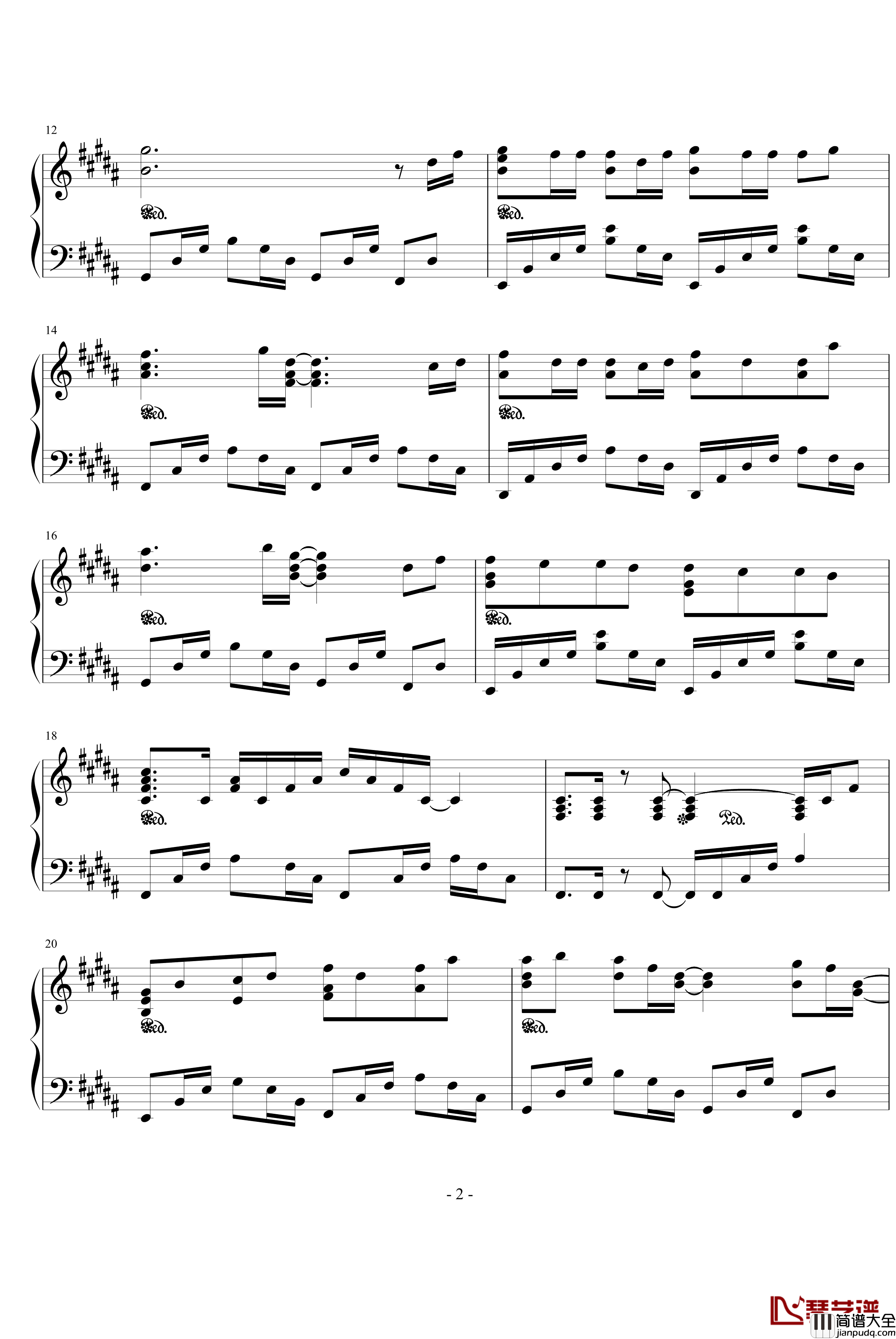 今年的5年2班ED钢琴谱_约束_影视