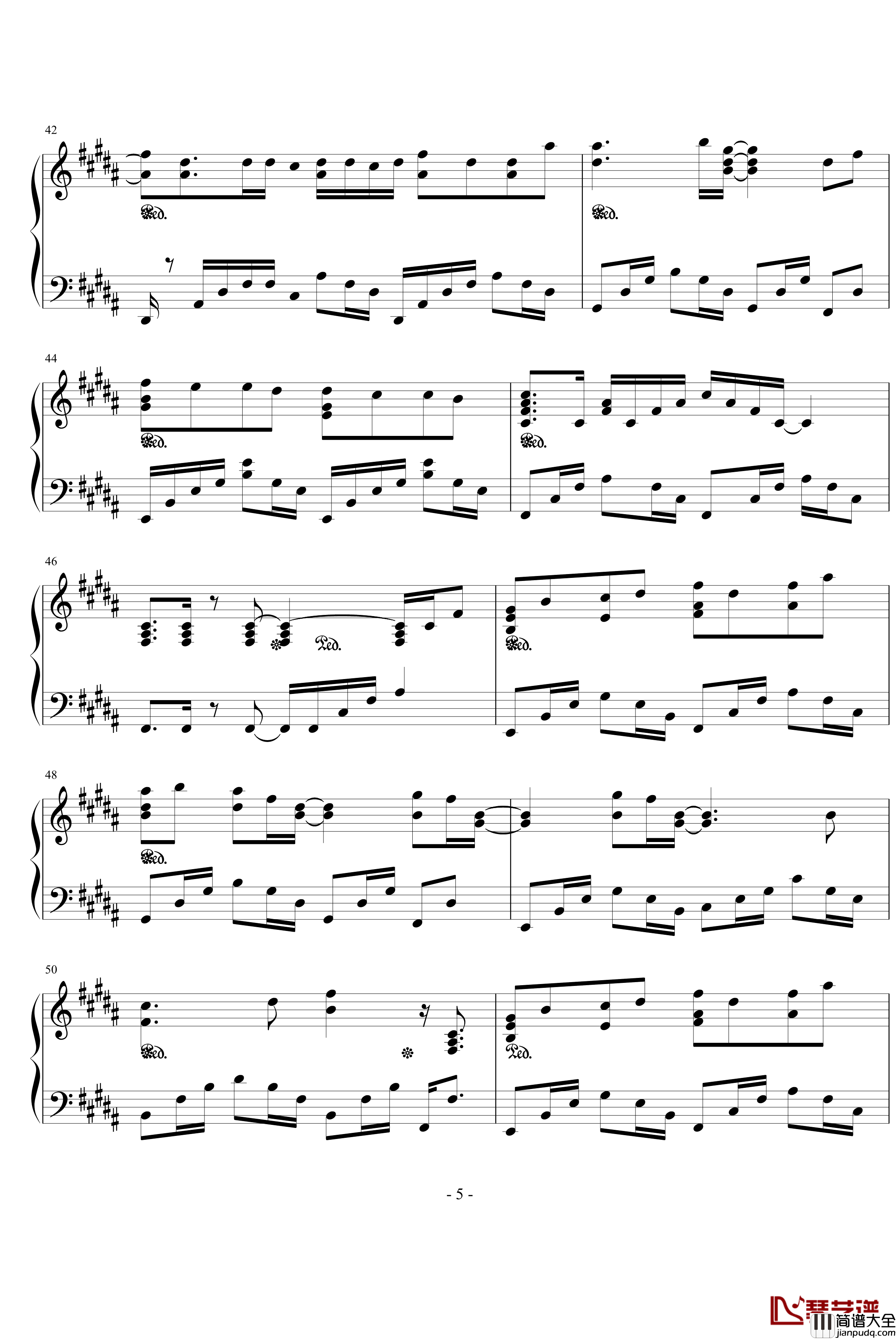 今年的5年2班ED钢琴谱_约束_影视