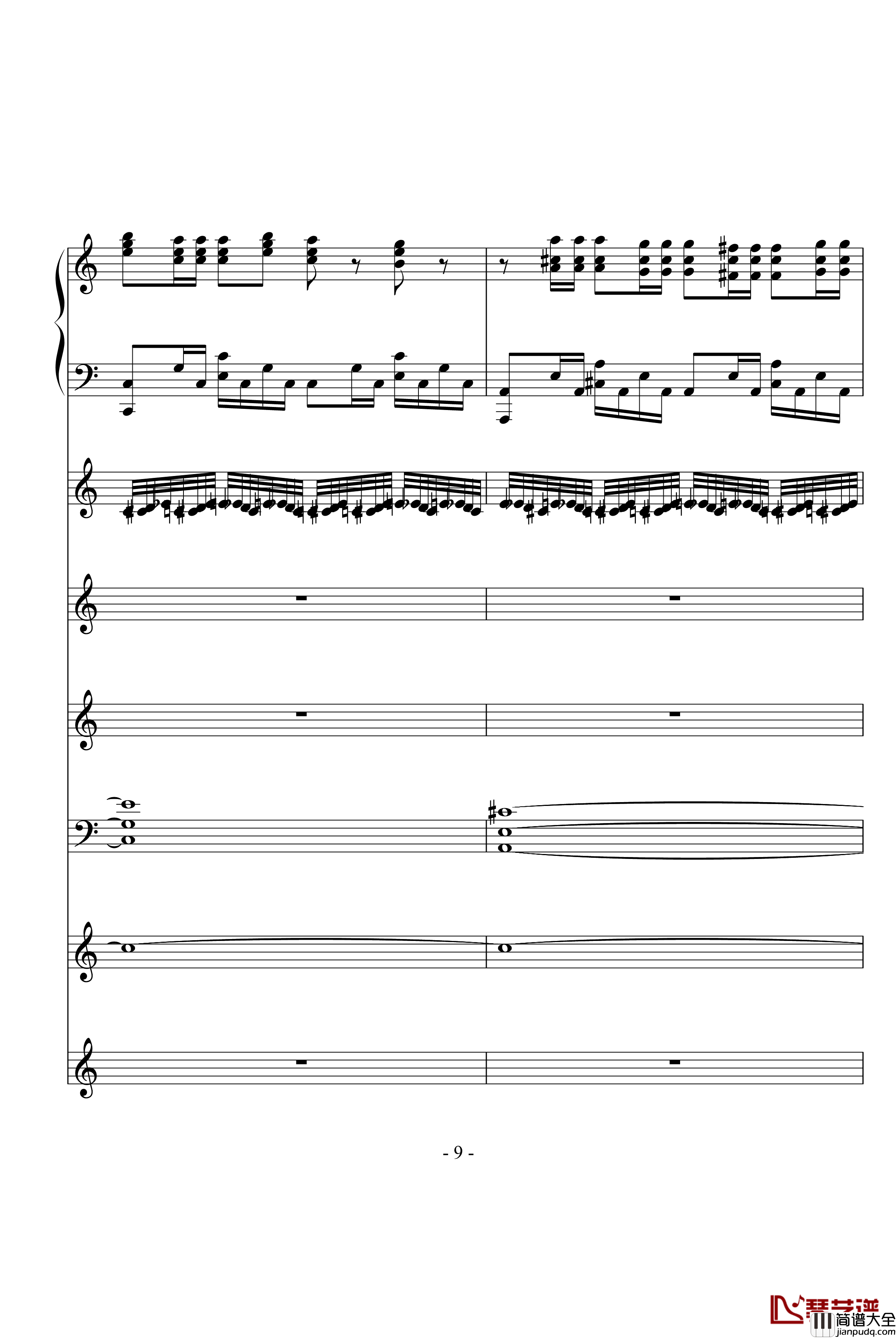 飙车进行曲钢琴谱_DB