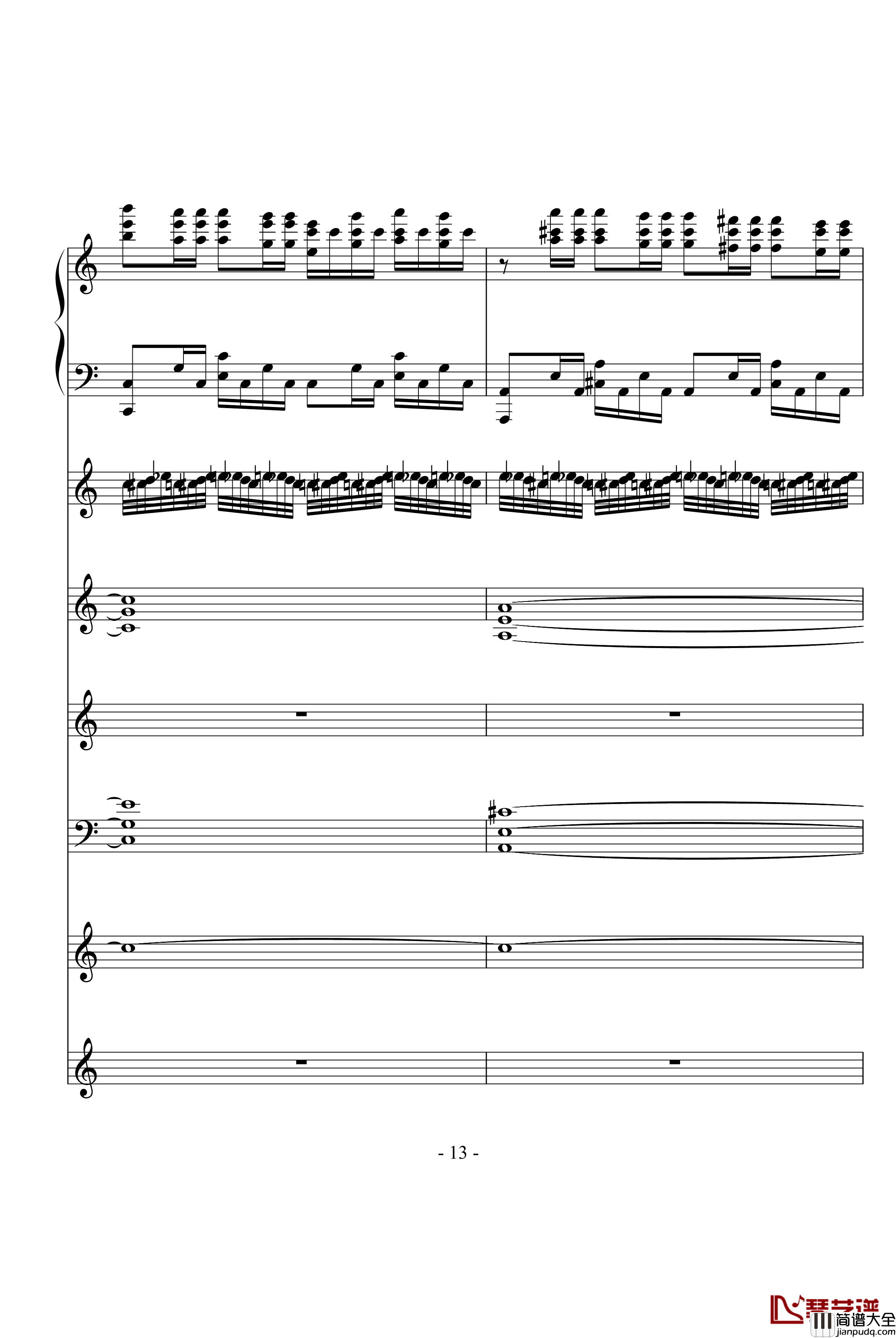 飙车进行曲钢琴谱_DB