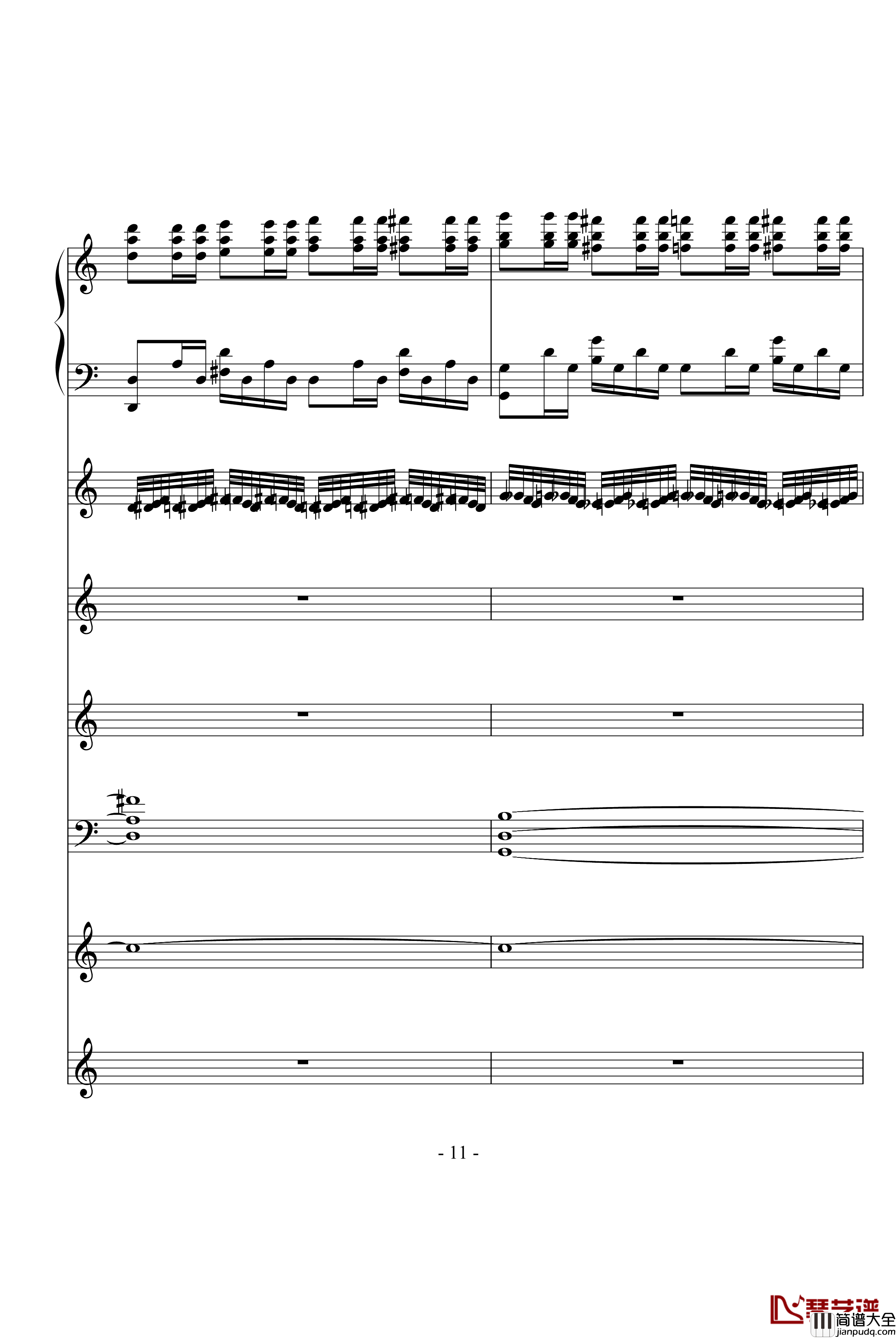 飙车进行曲钢琴谱_DB