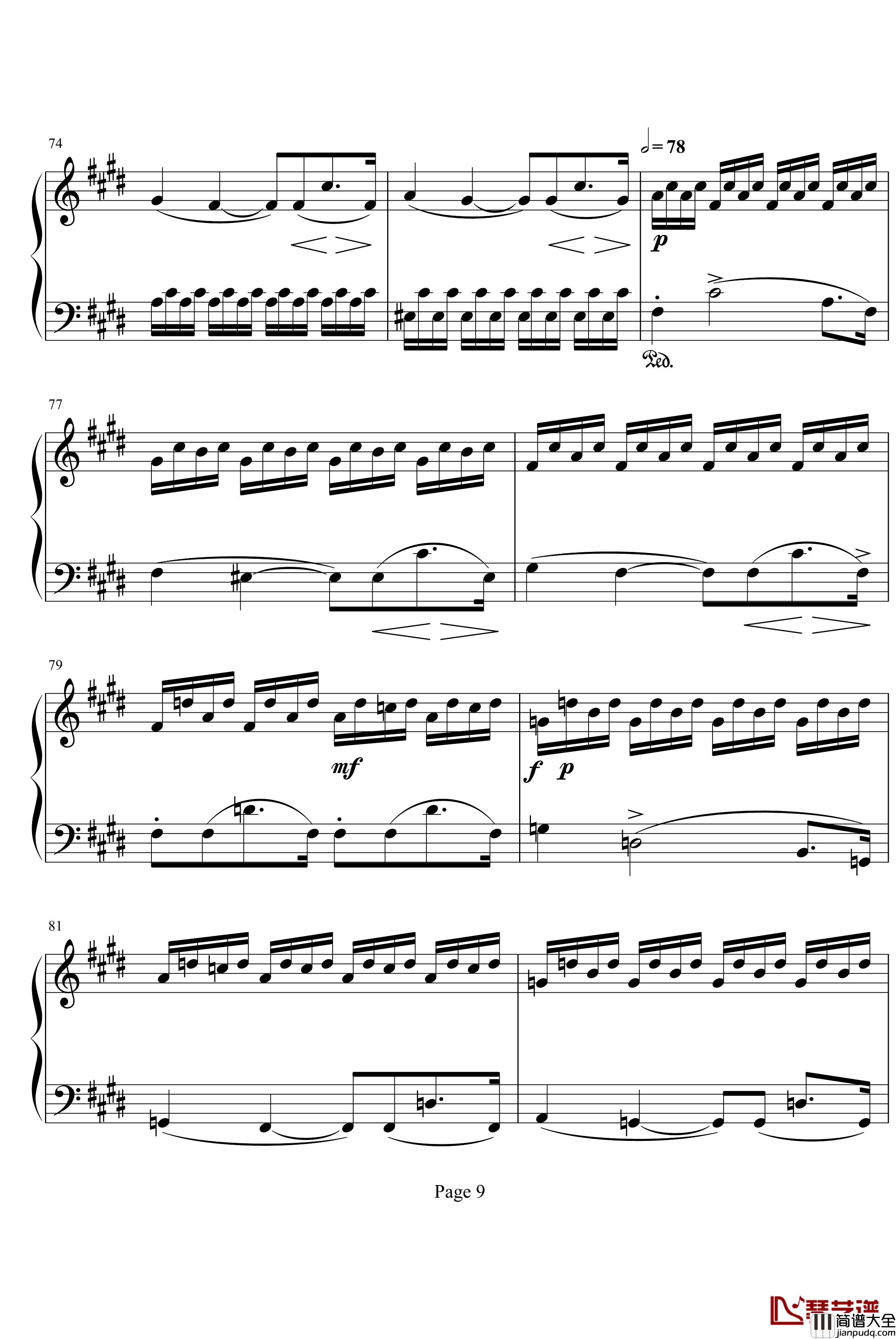 月光第三乐章钢琴谱_贝多芬