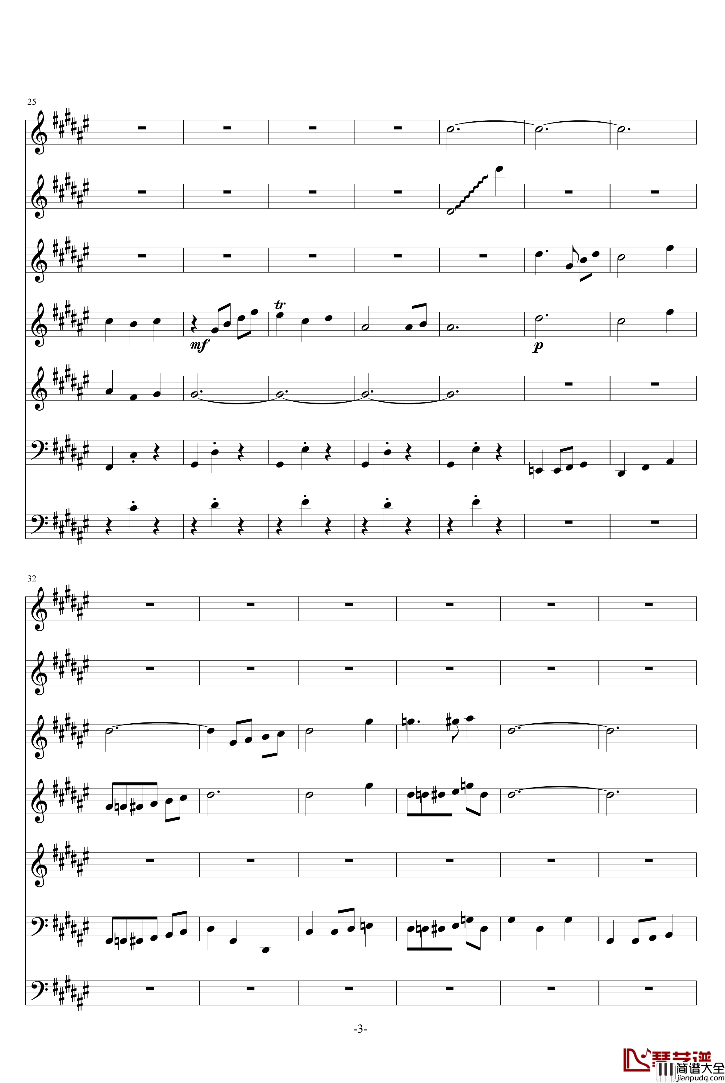 花町物语序曲钢琴谱_动漫影视