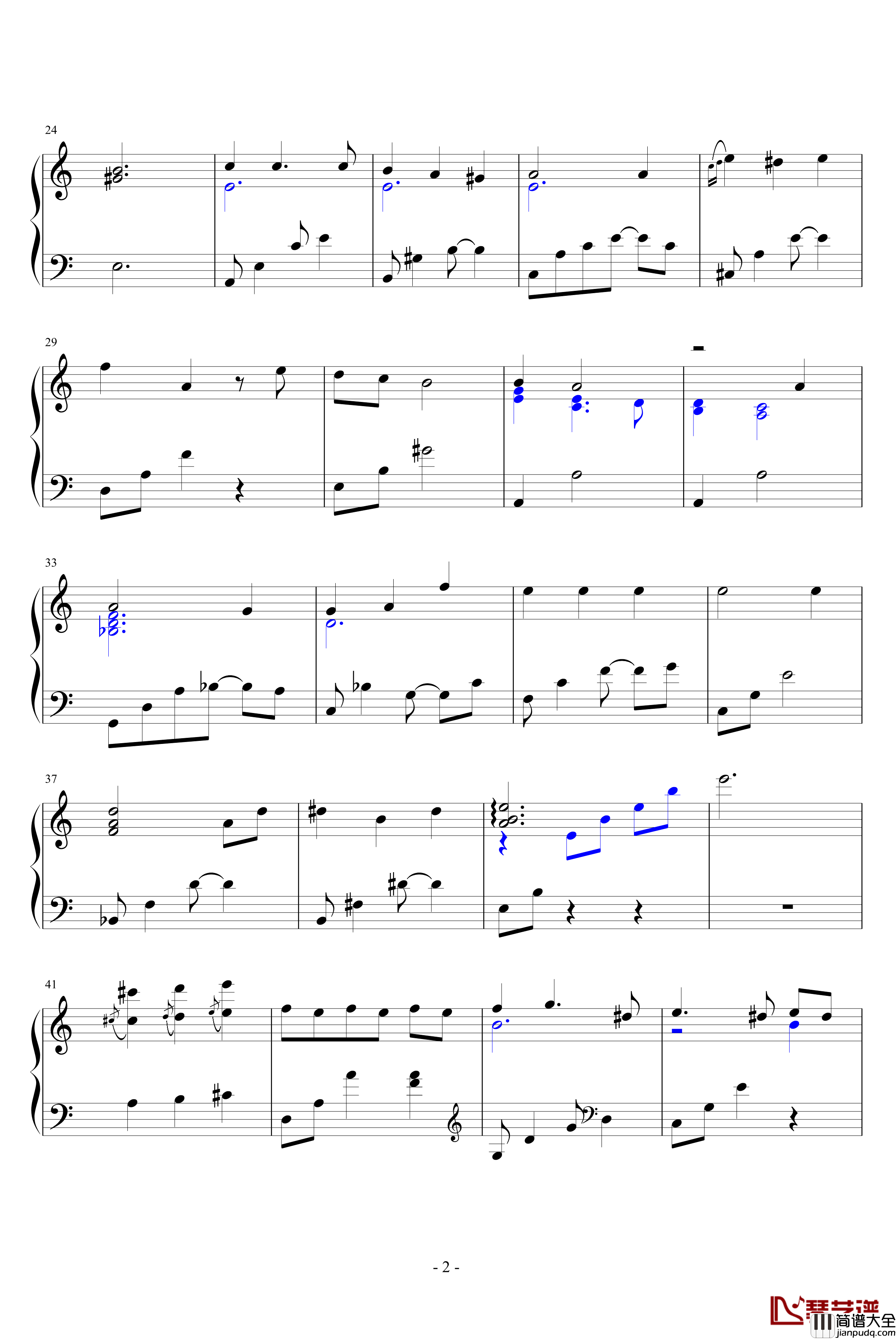 冬季恋歌插曲钢琴谱_韩日剧