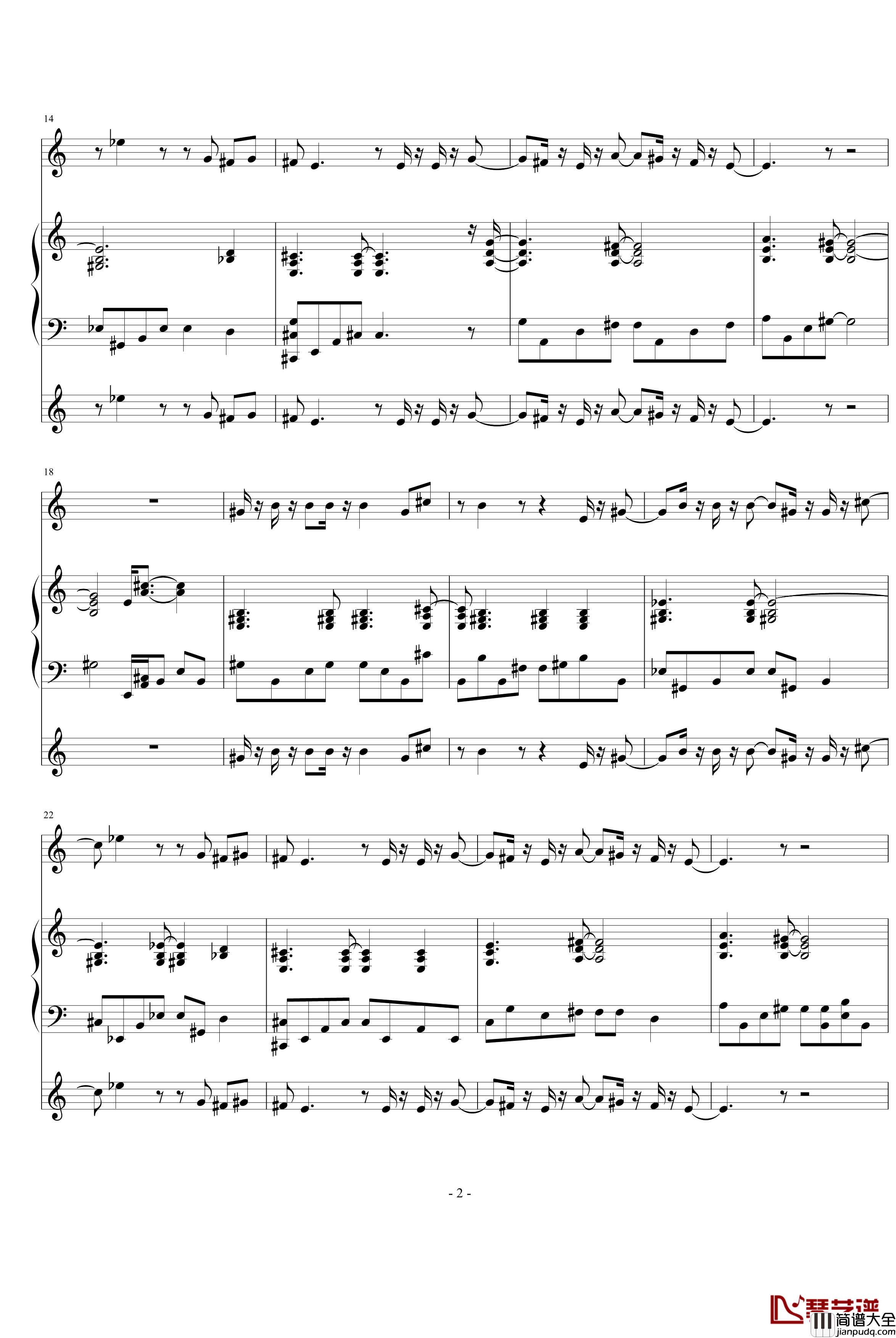 Butterfly钢琴谱_总谱_数码宝贝