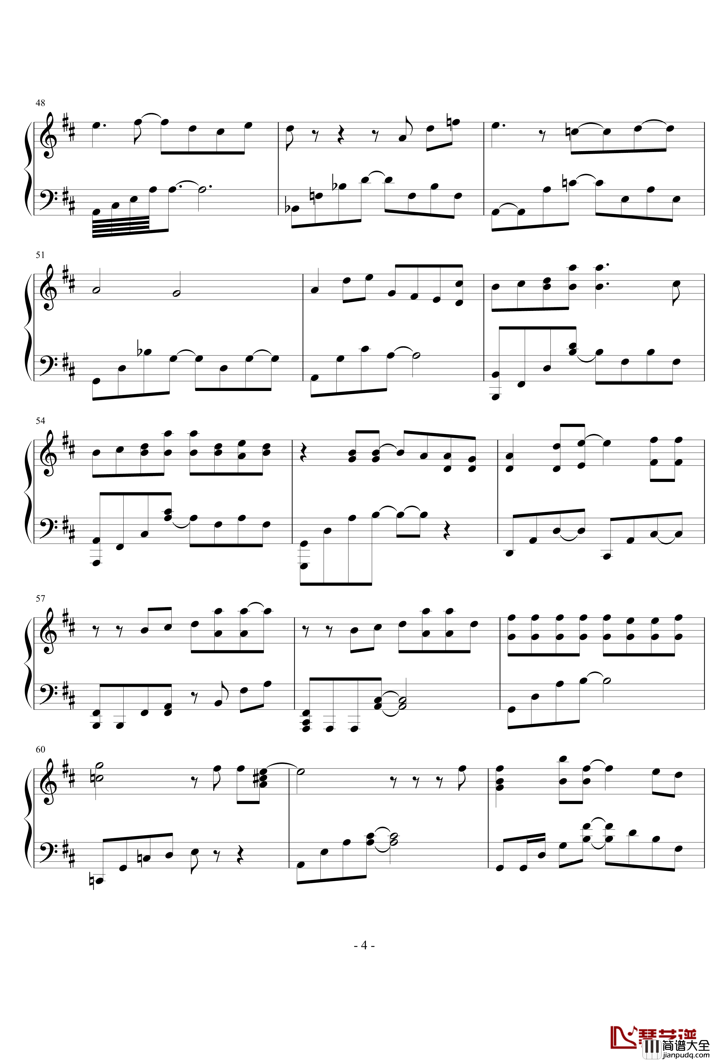 我走以后钢琴谱_简单版_张靓颖