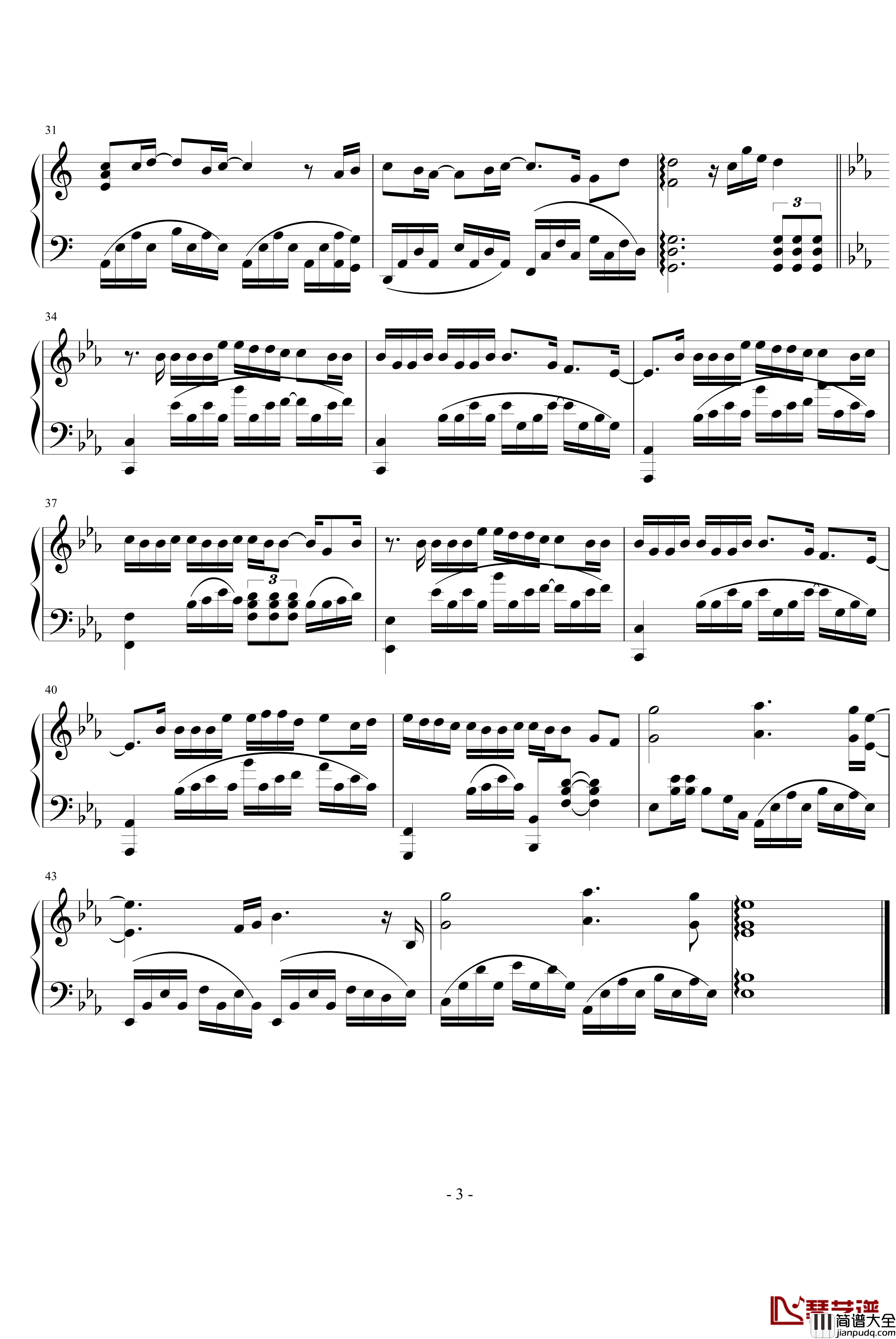 爱在西元前钢琴谱_演奏版_周杰伦