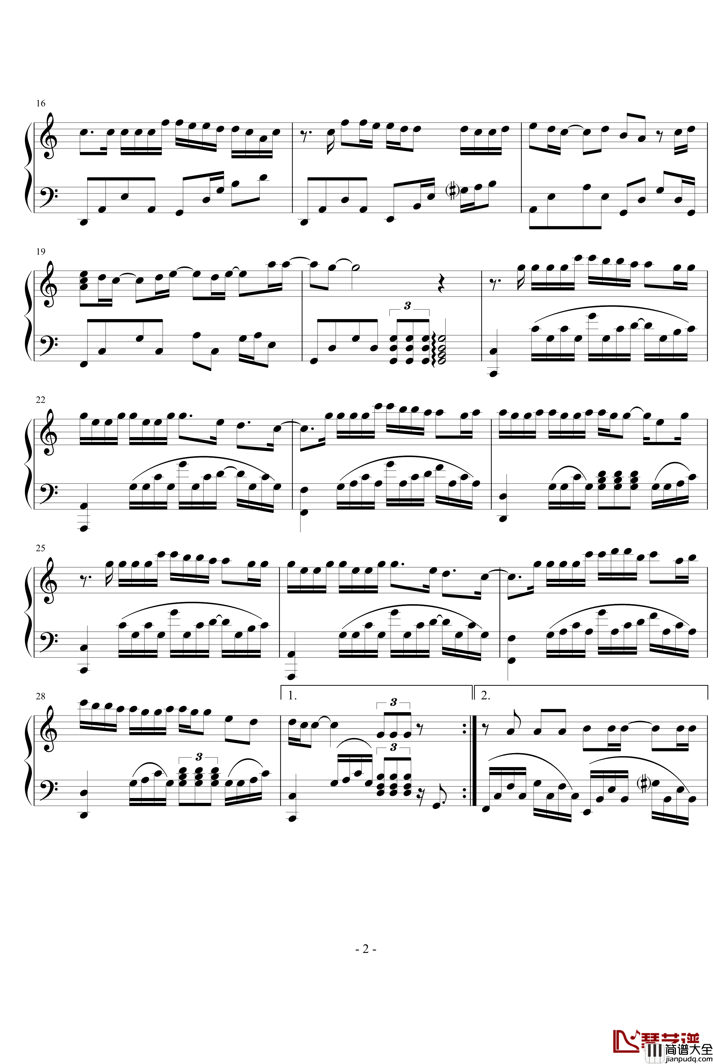 爱在西元前钢琴谱_演奏版_周杰伦