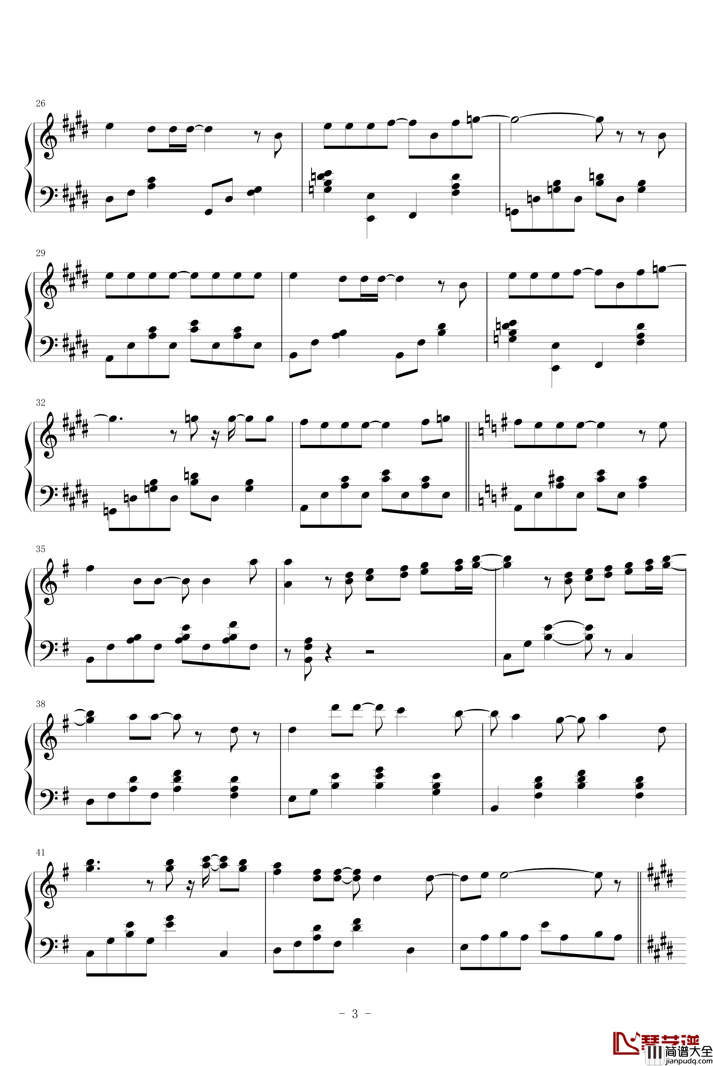 MONOCHROME钢琴谱_滨崎步