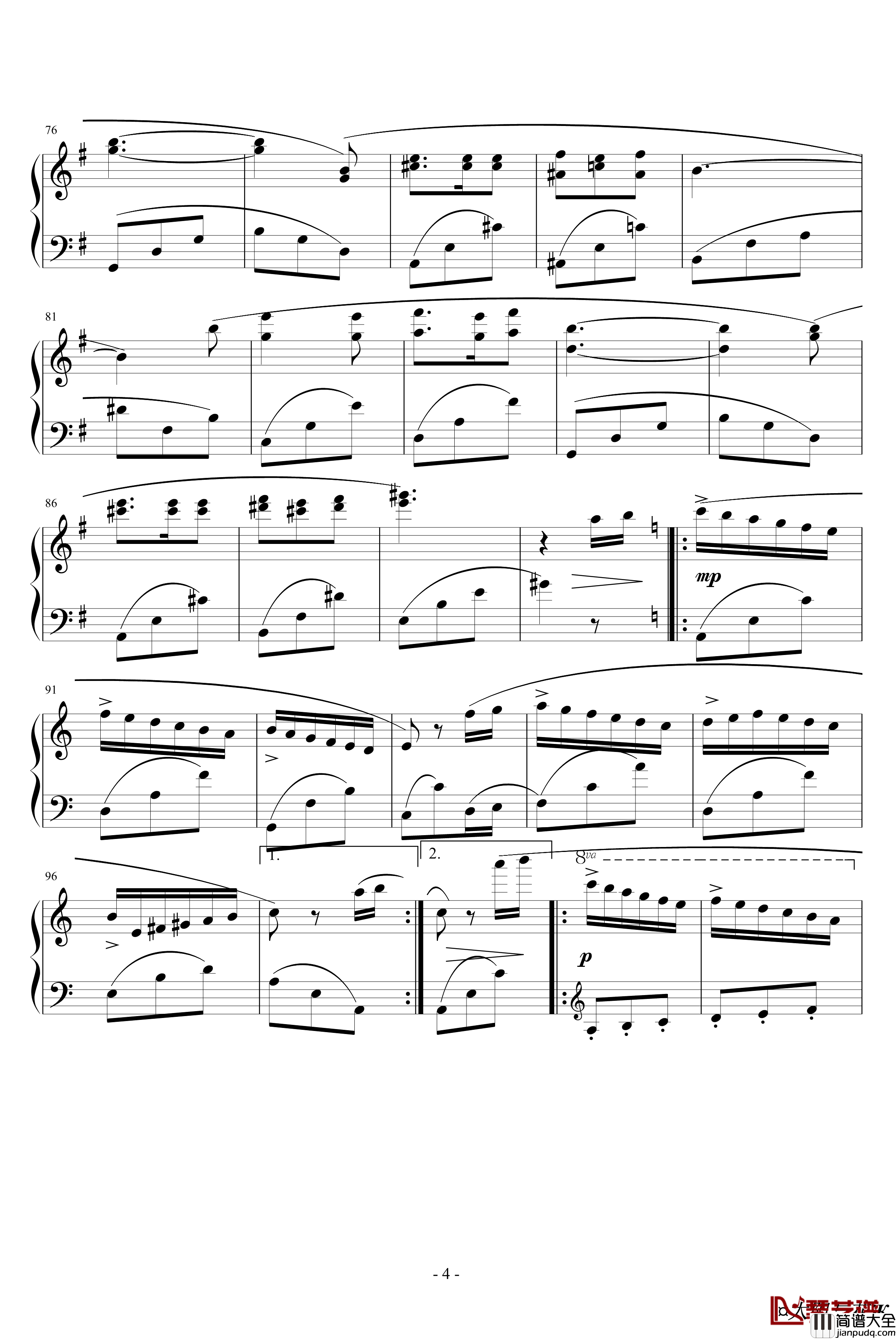 太阳与花钢琴谱_克莱德曼