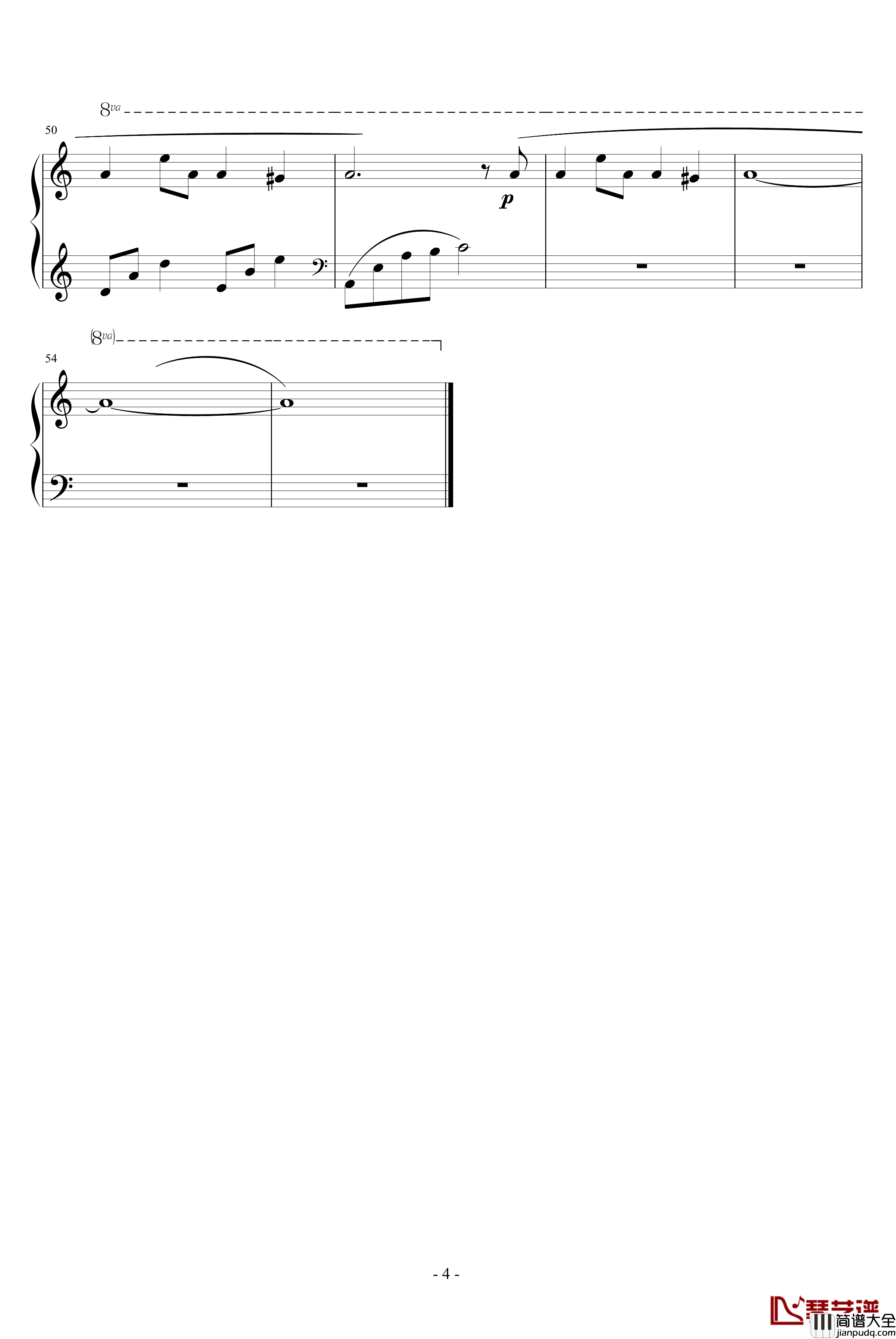 希望你幸福钢琴谱__豪杰春香_插曲_豪杰春香