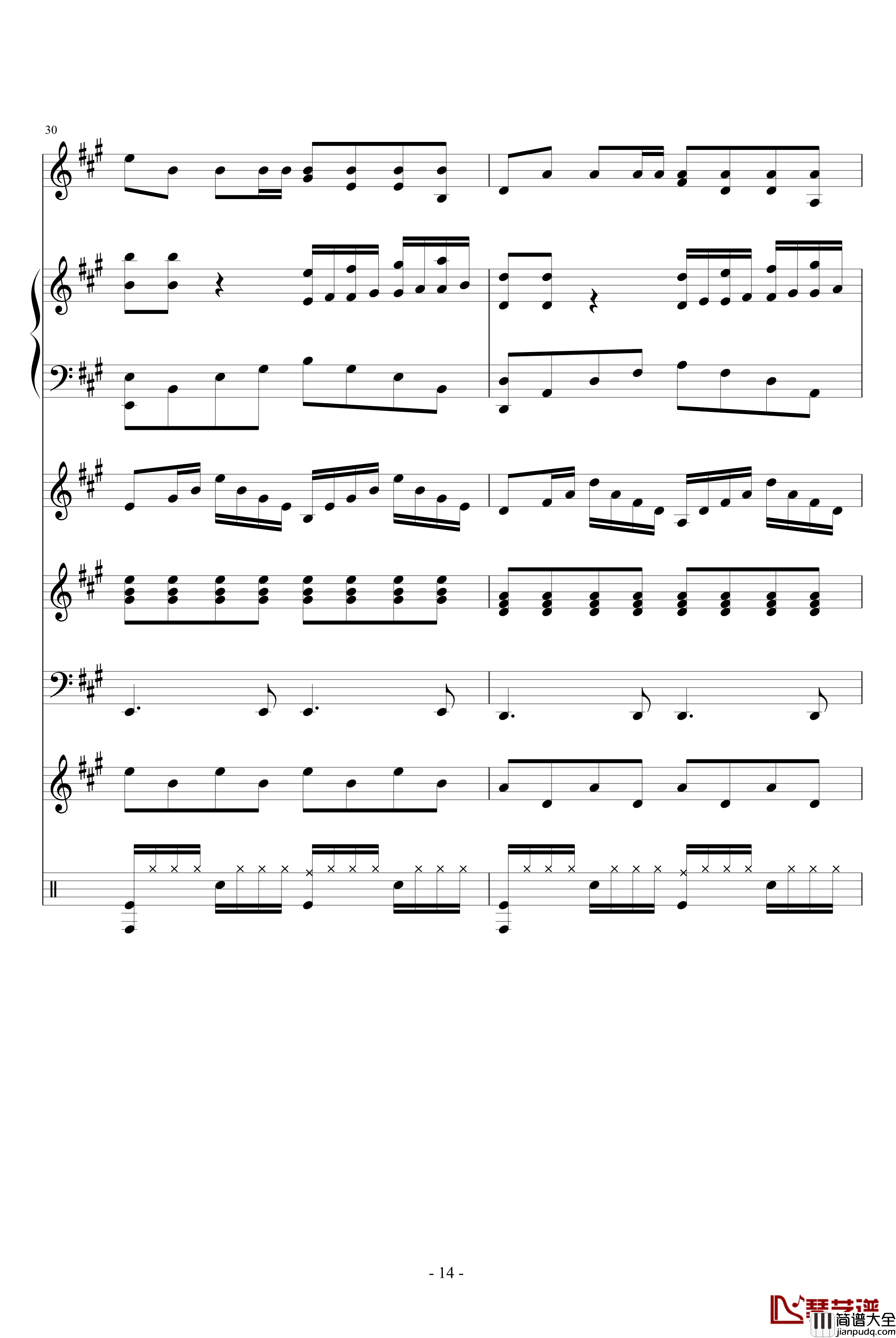 捍卫自由钢琴谱_血腥残阳