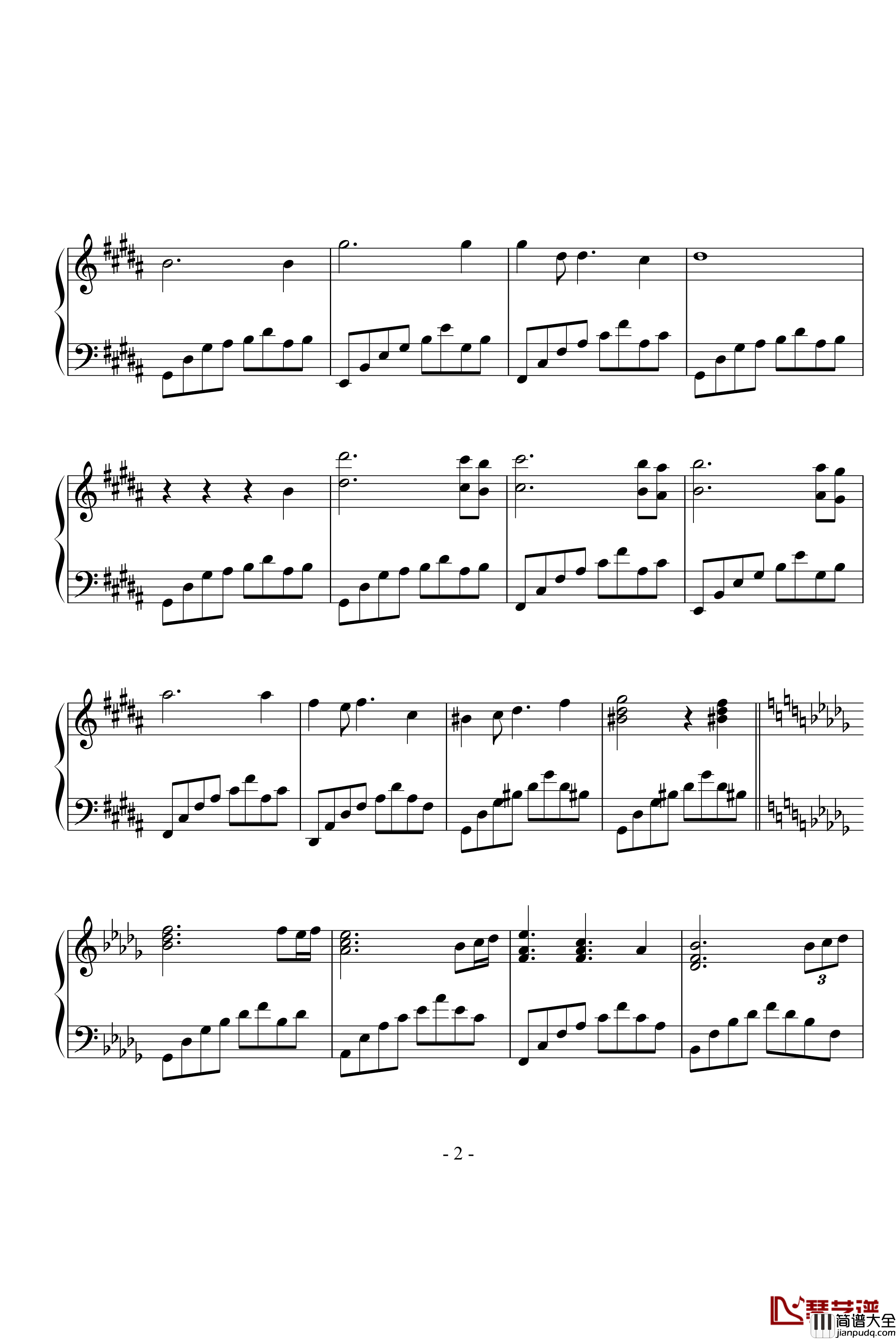 再见了，初中毕业班钢琴谱_黄紫橙