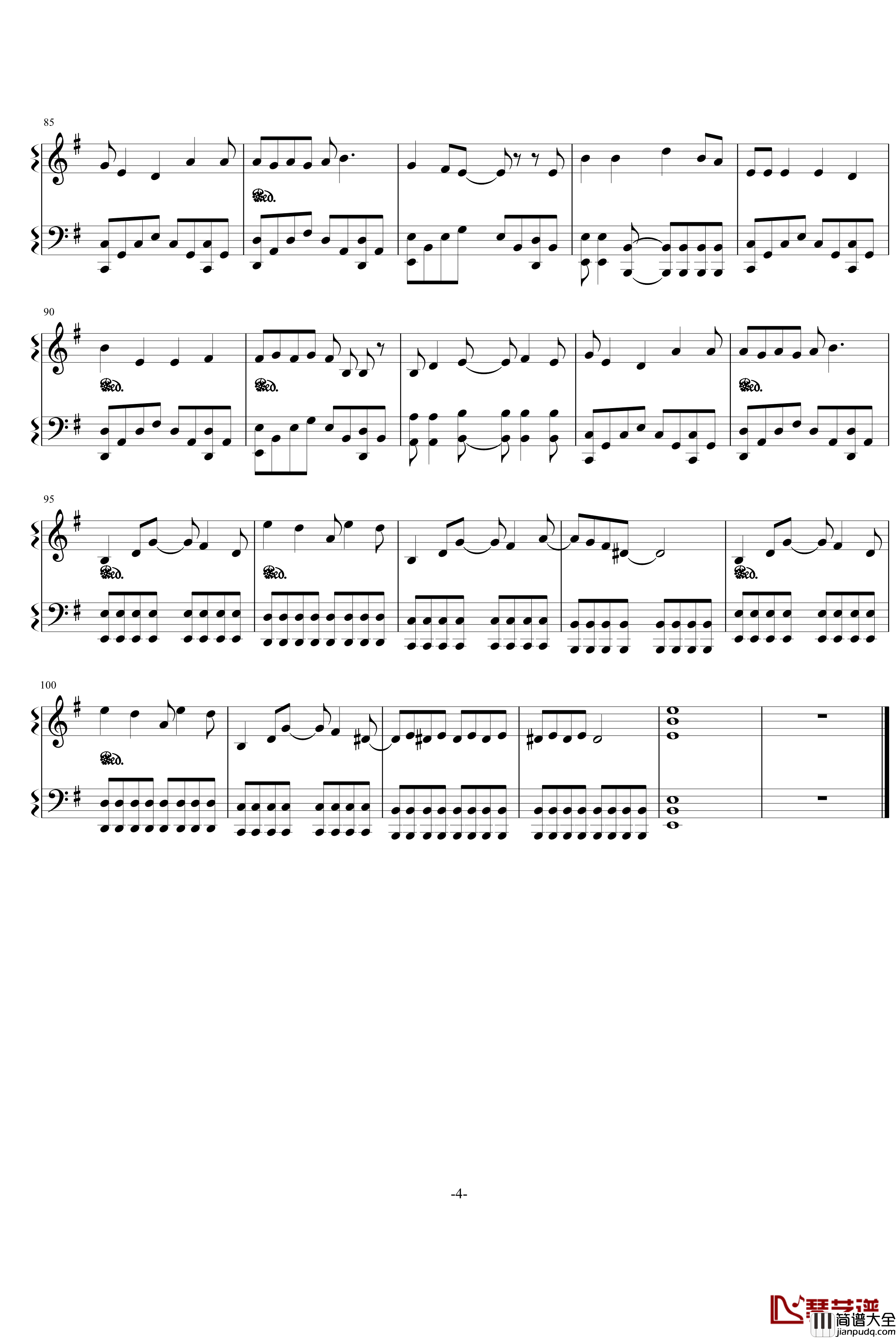 钢之炼金术师OP1钢琴谱_Again_游戏