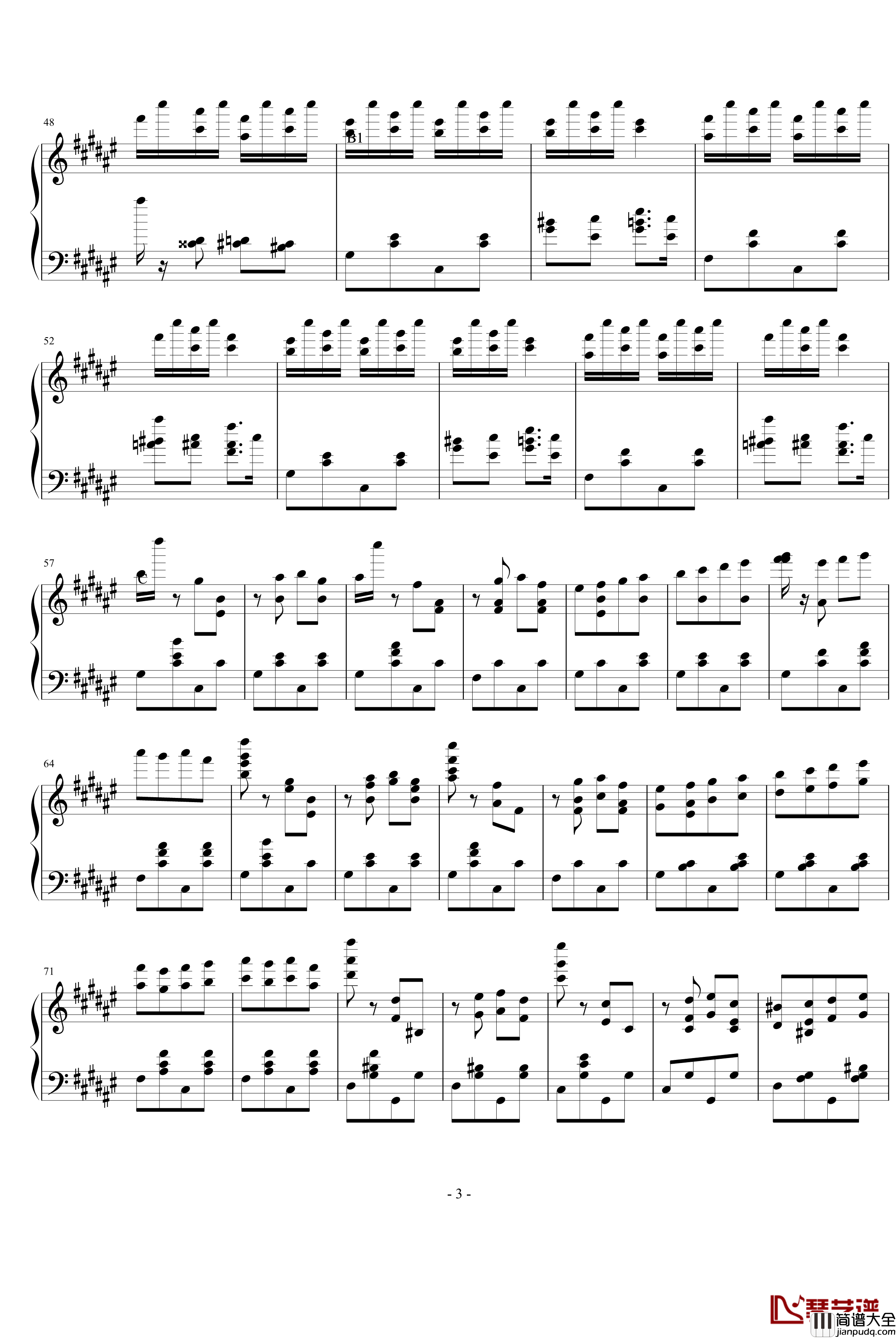 匈牙利狂响曲钢琴谱_节选_李斯特