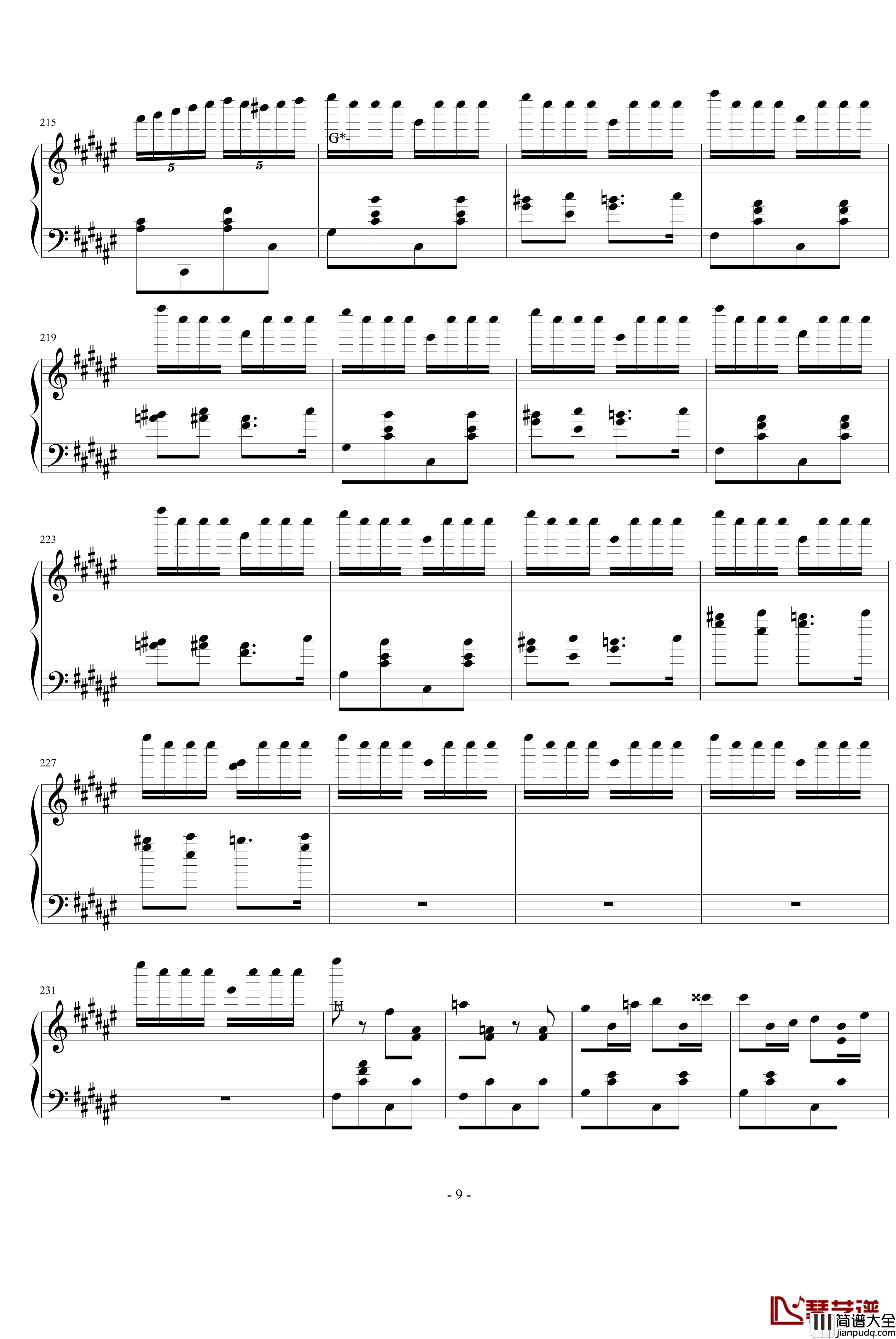 匈牙利狂响曲钢琴谱_节选_李斯特