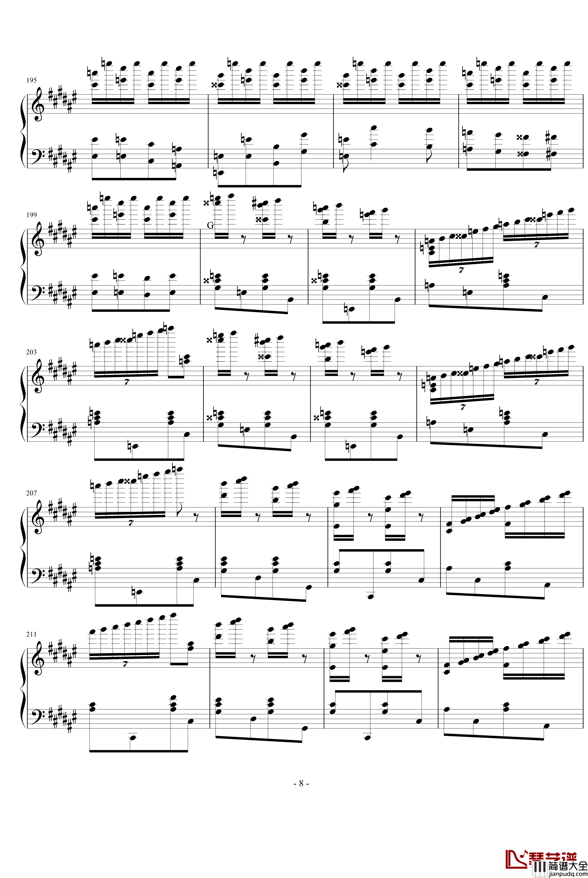 匈牙利狂响曲钢琴谱_节选_李斯特