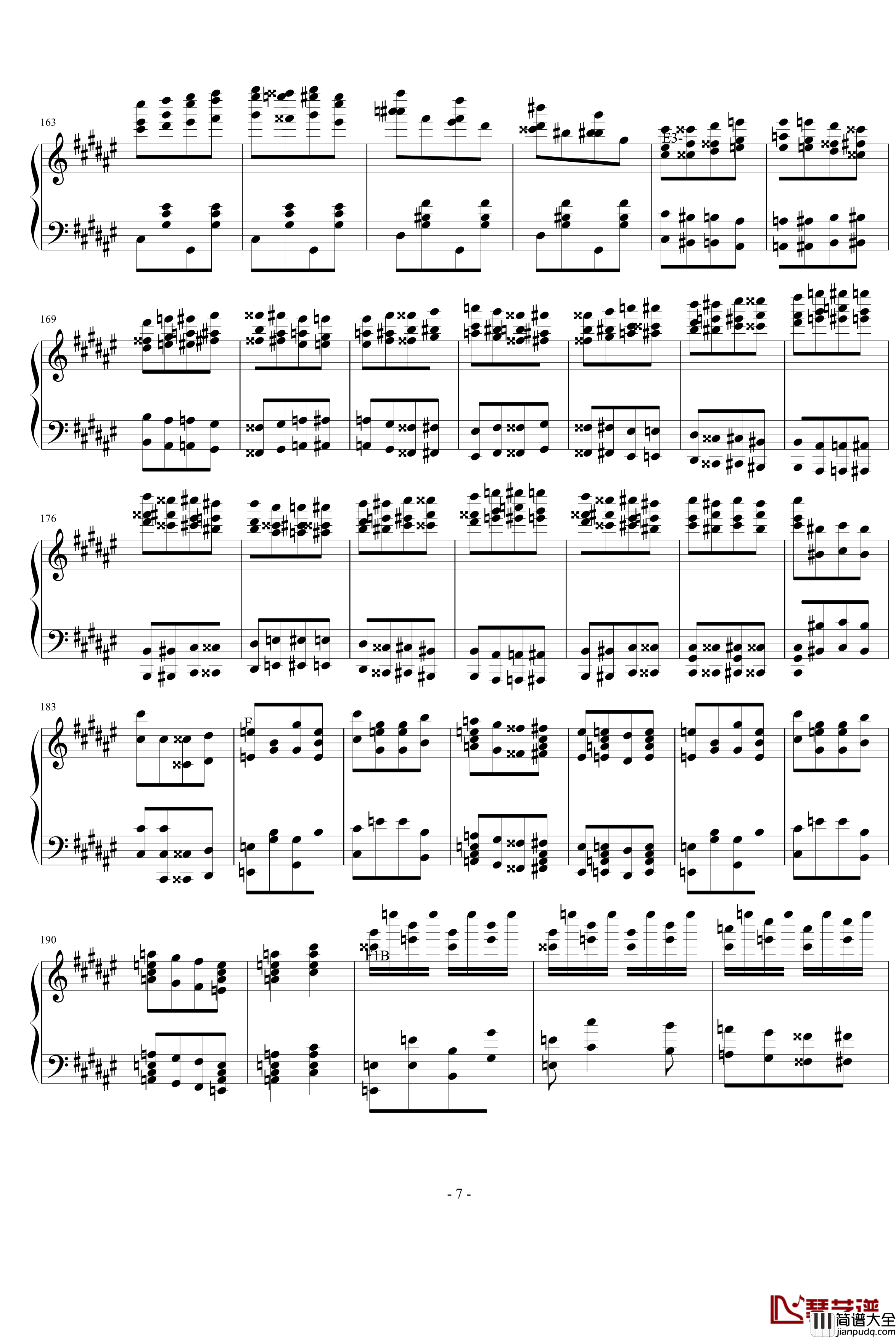 匈牙利狂响曲钢琴谱_节选_李斯特