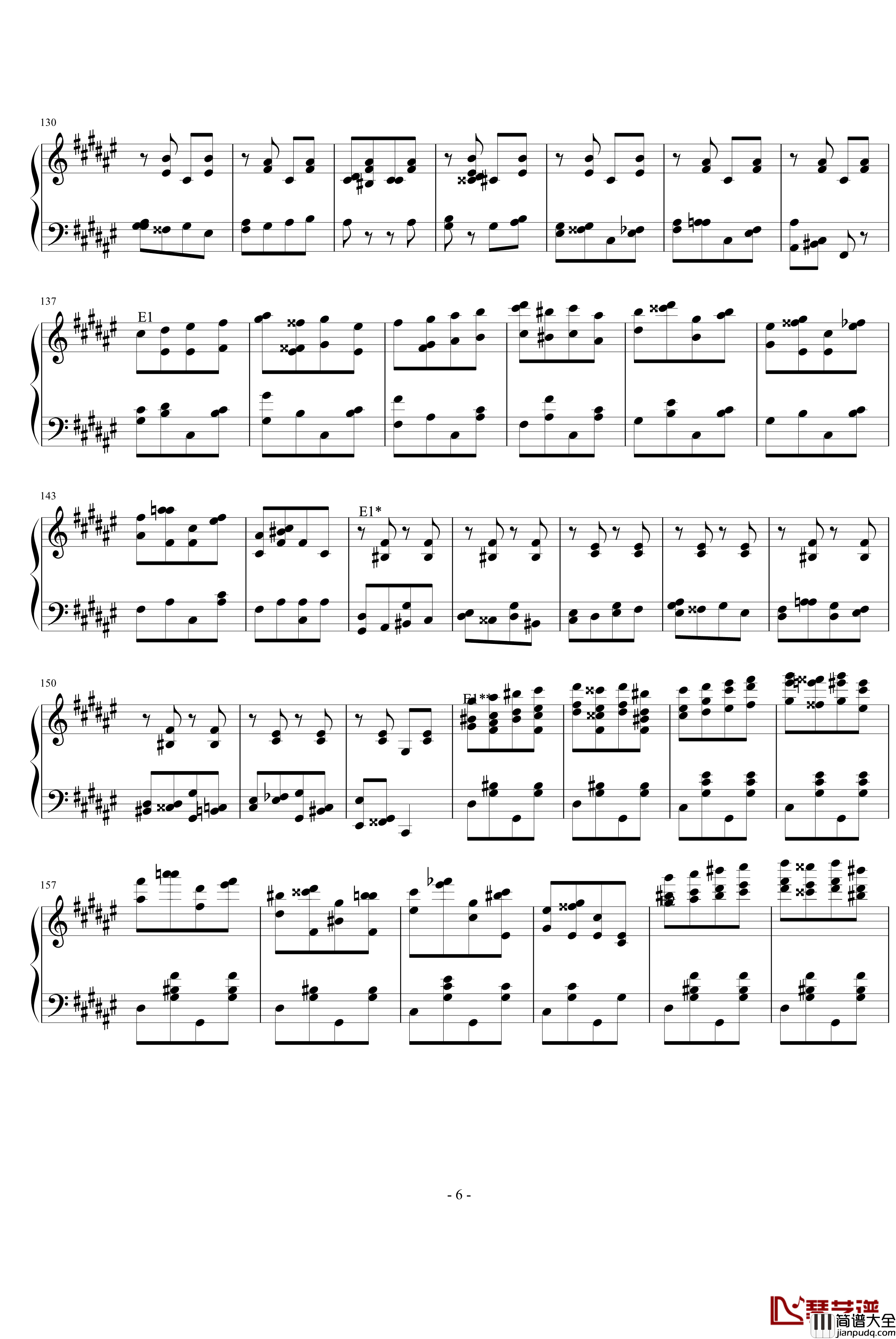 匈牙利狂响曲钢琴谱_节选_李斯特