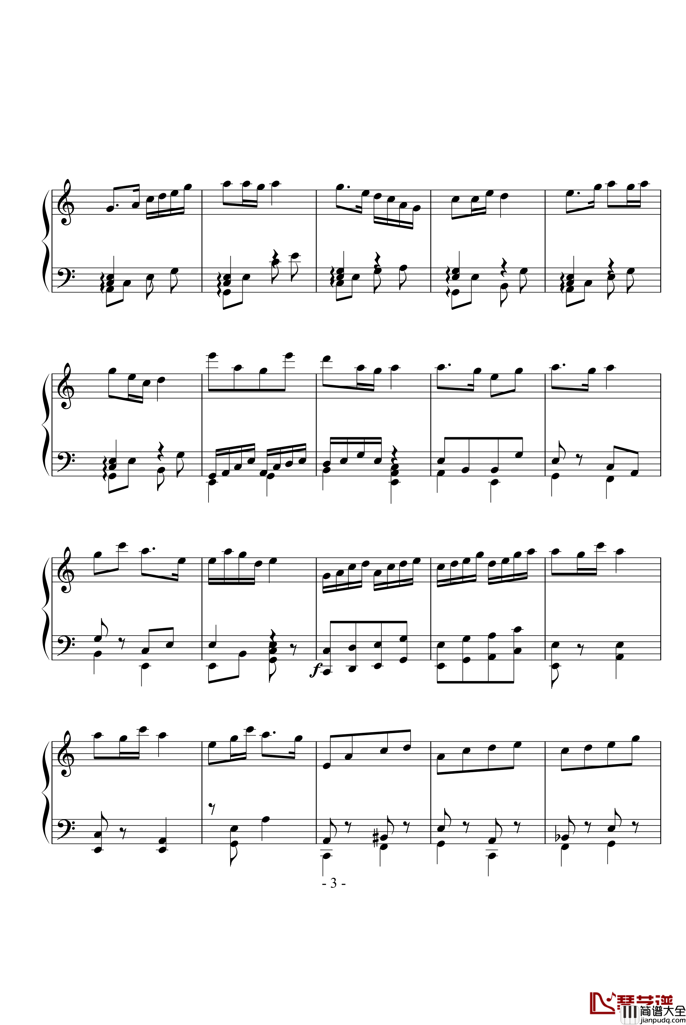 山歌风钢琴谱_季城