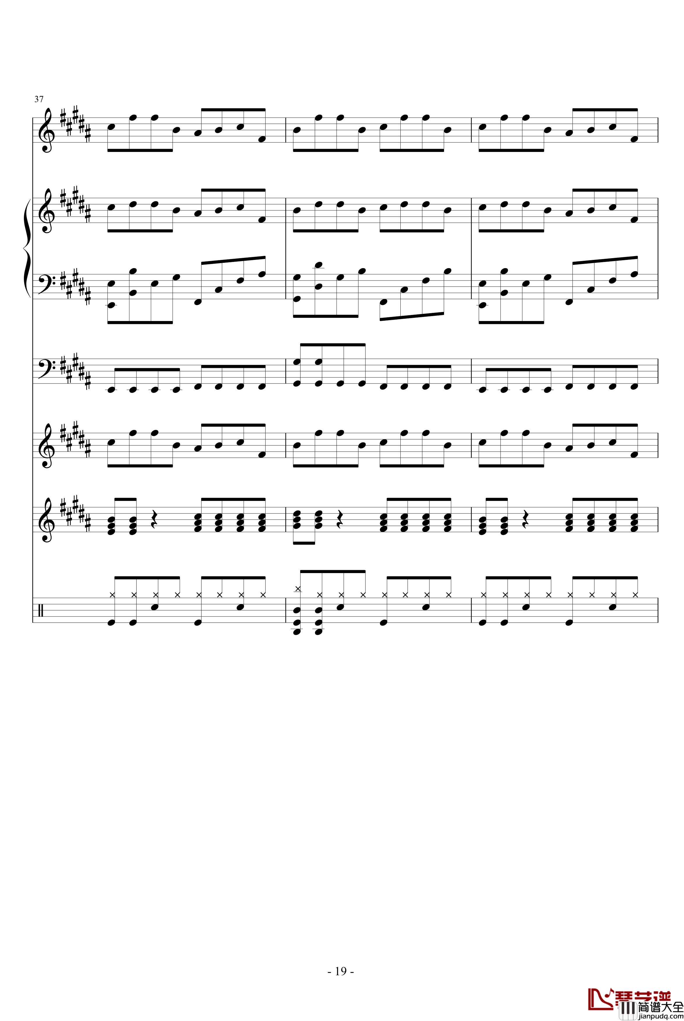 FAKE钢琴谱_血腥残阳