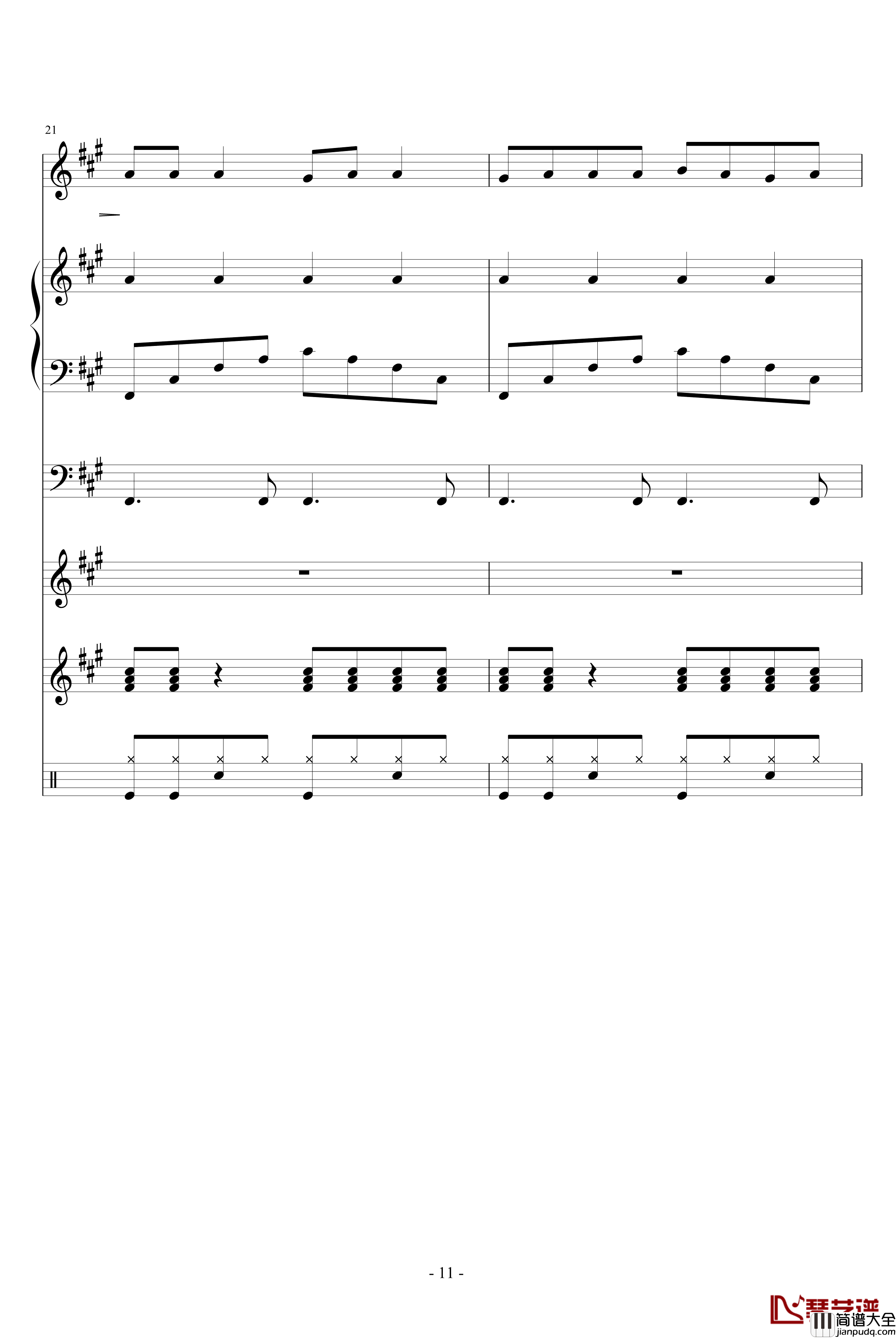 FAKE钢琴谱_血腥残阳