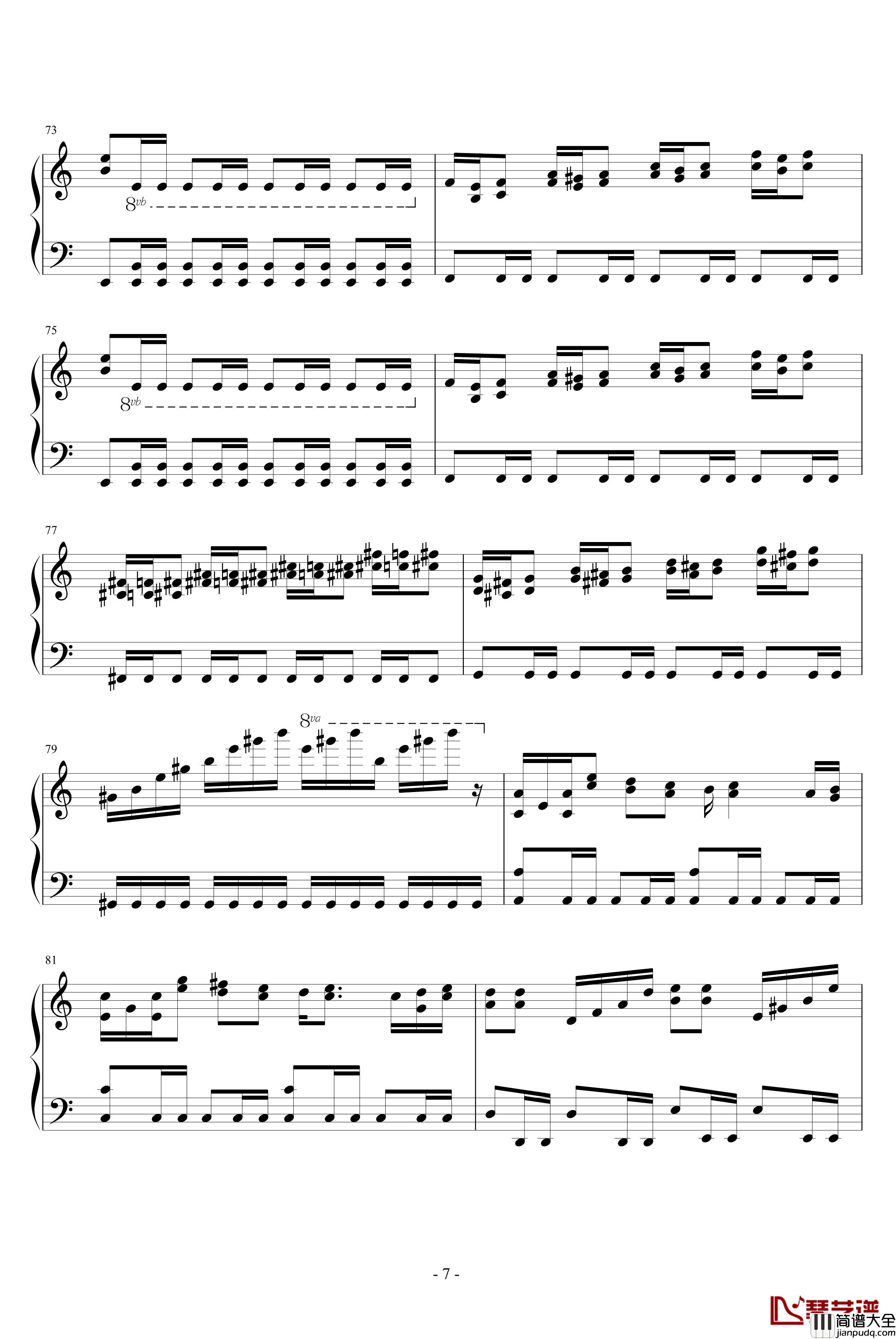 FC赤影战士音乐全集钢琴谱_钢琴版_游戏