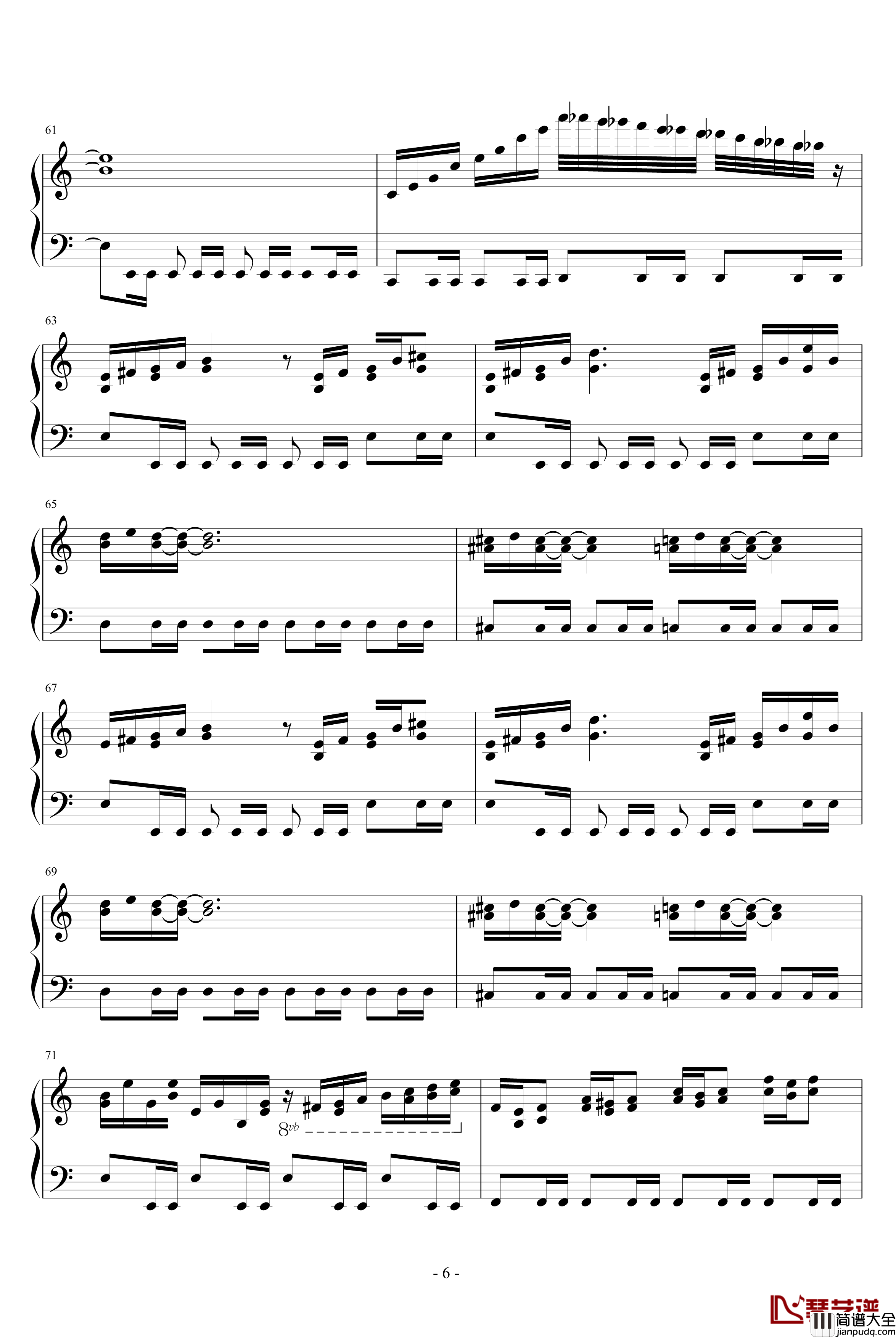 FC赤影战士音乐全集钢琴谱_钢琴版_游戏