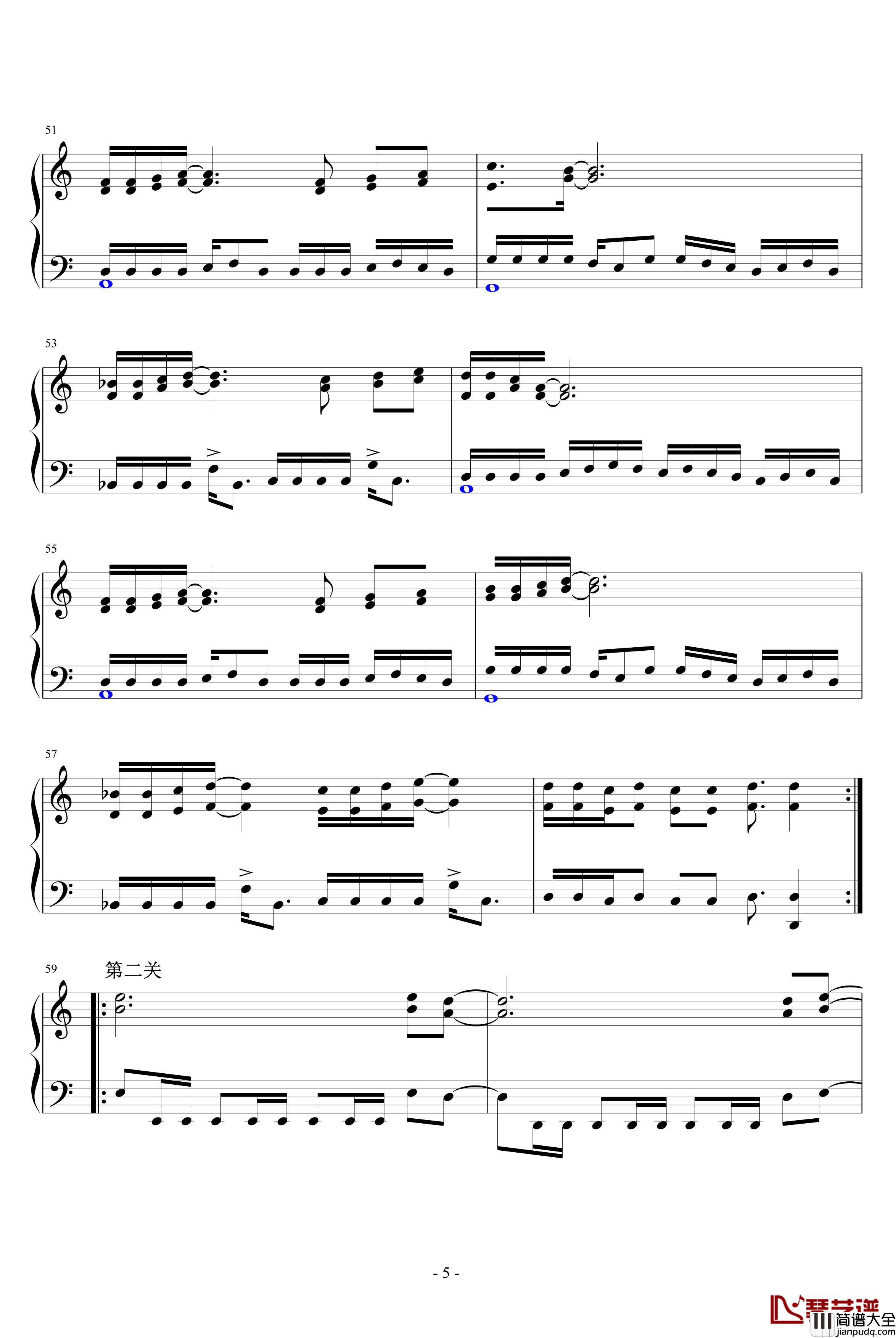 FC赤影战士音乐全集钢琴谱_钢琴版_游戏