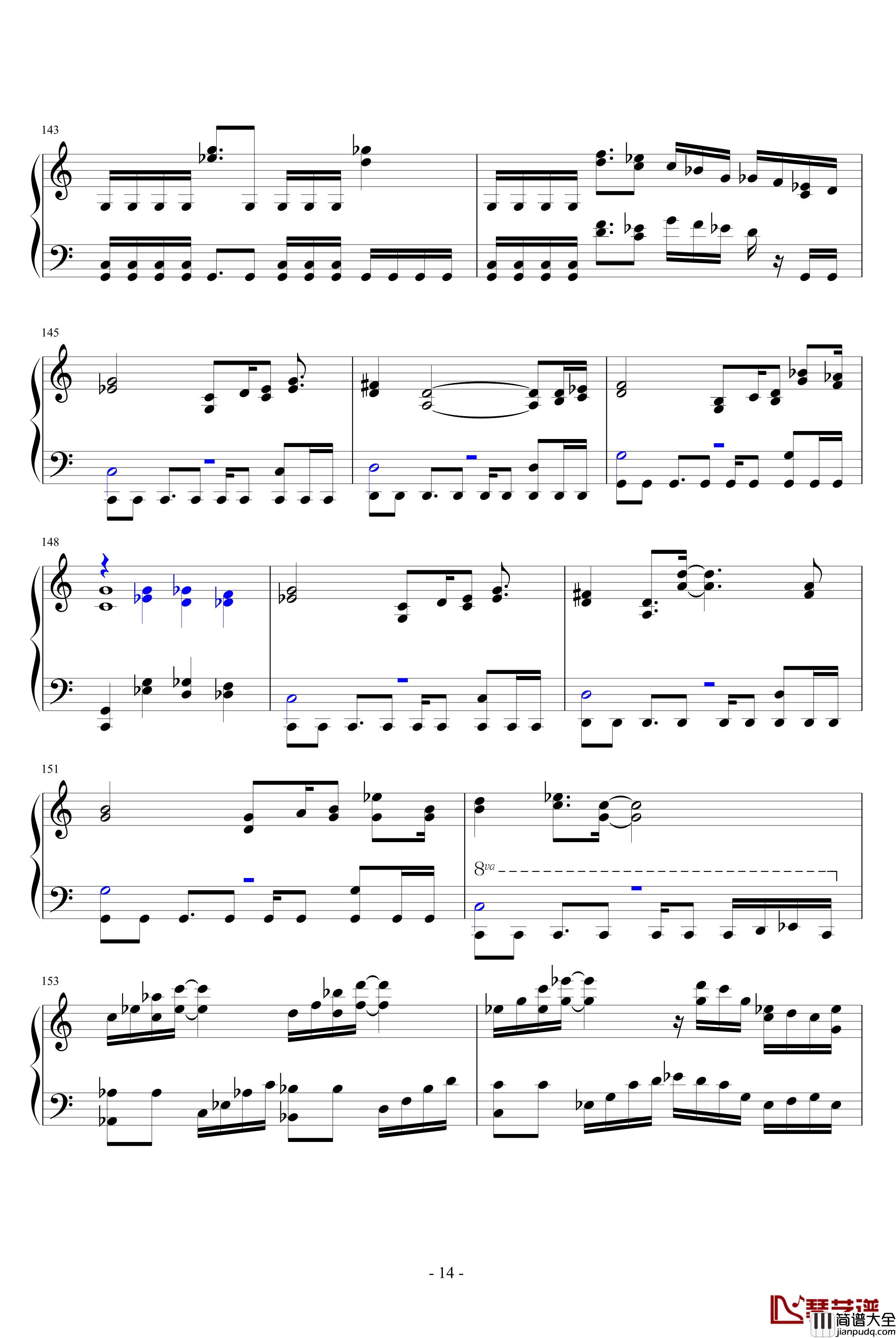 FC赤影战士音乐全集钢琴谱_钢琴版_游戏