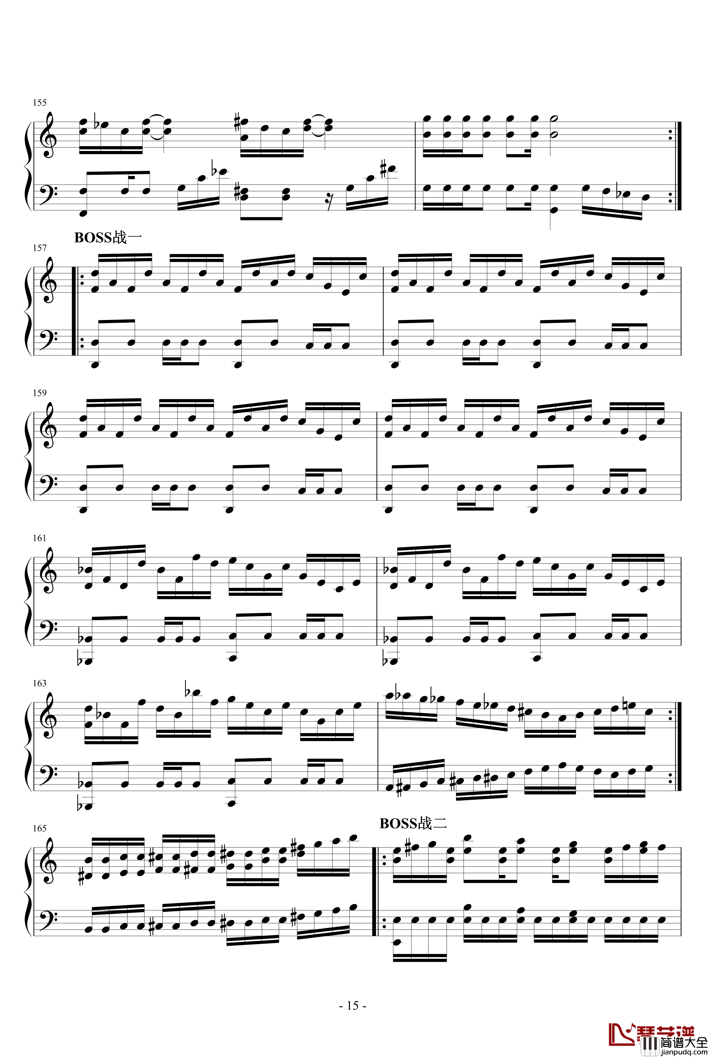 FC赤影战士音乐全集钢琴谱_钢琴版_游戏