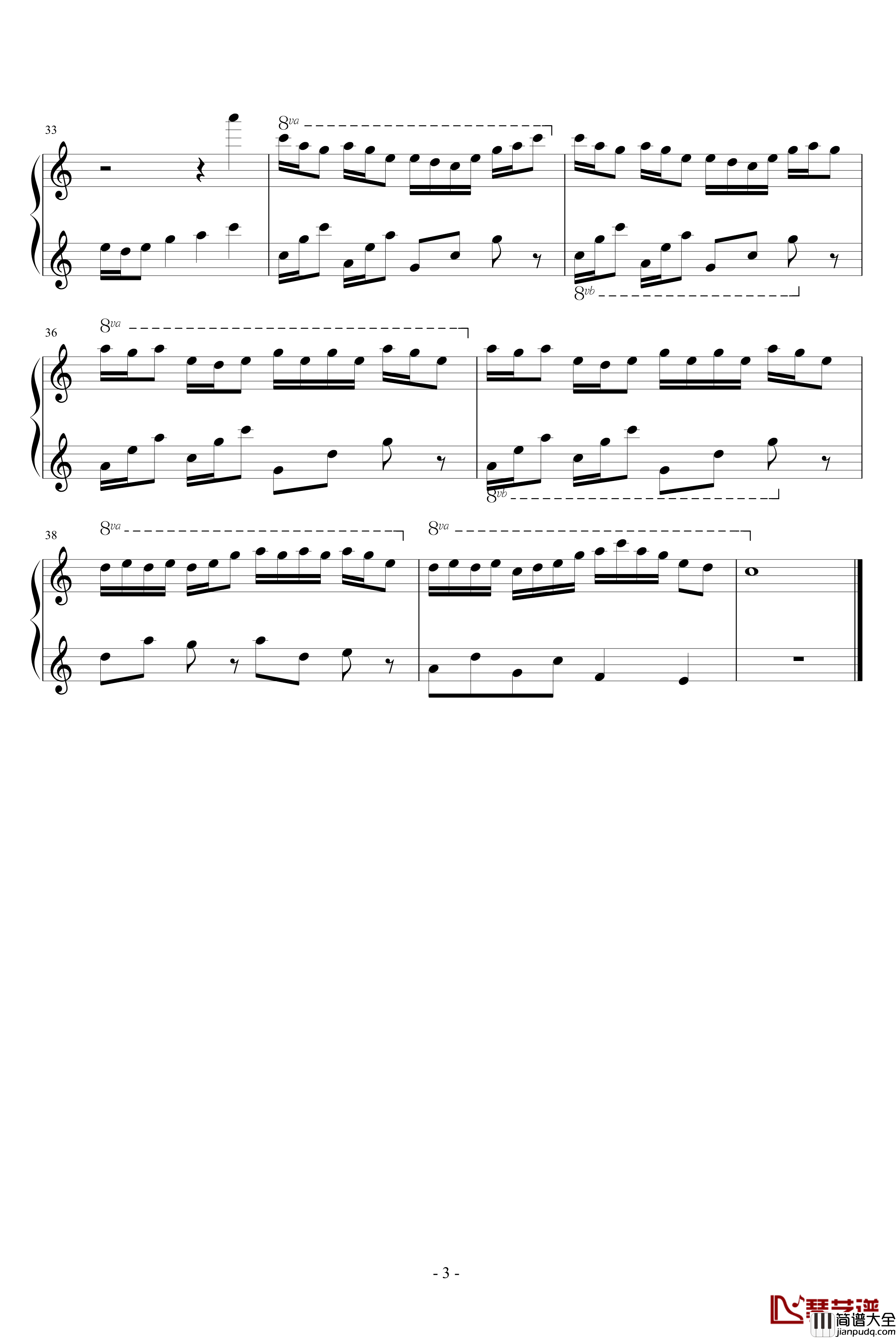 夏夜幻想钢琴谱_阿天