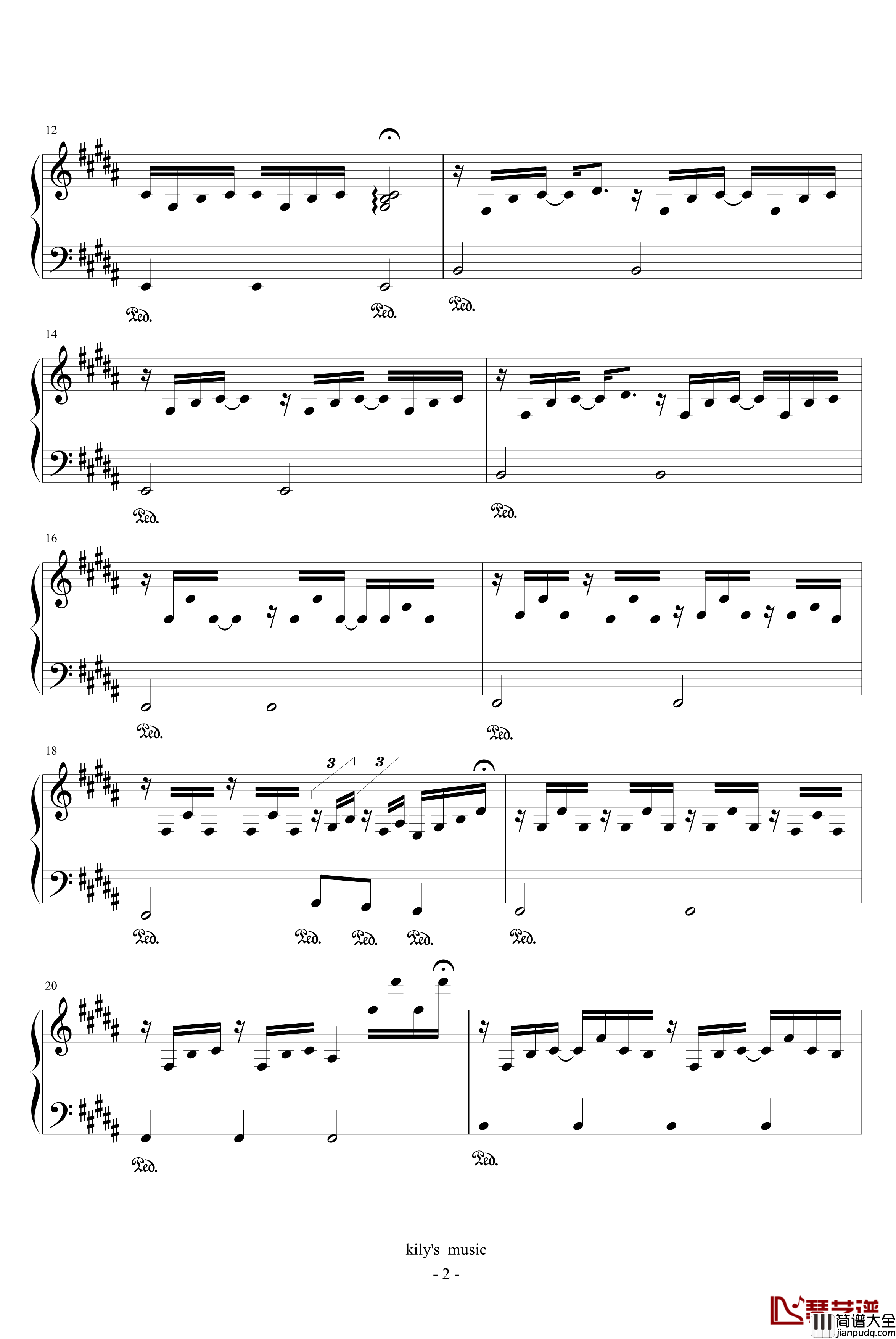 秘密钢琴谱_蓝又时