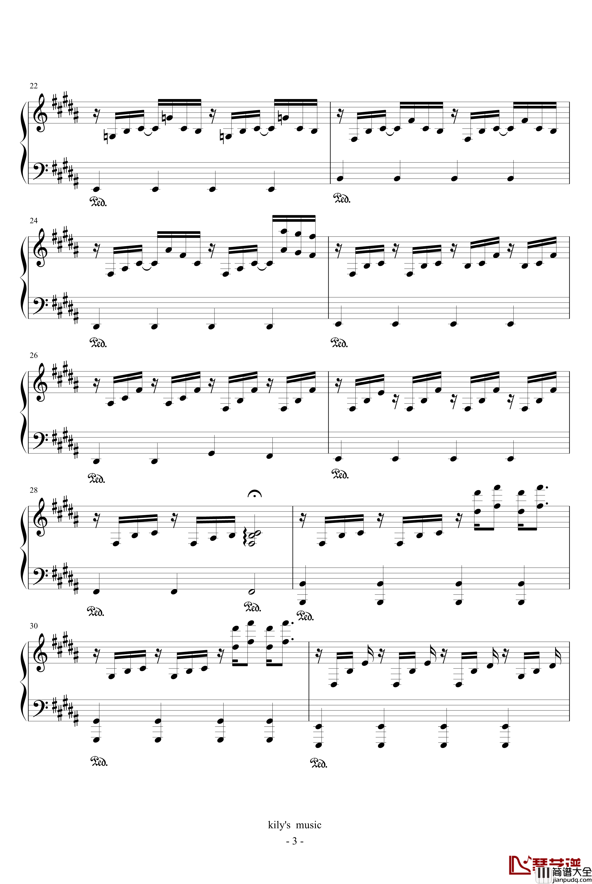 秘密钢琴谱_蓝又时