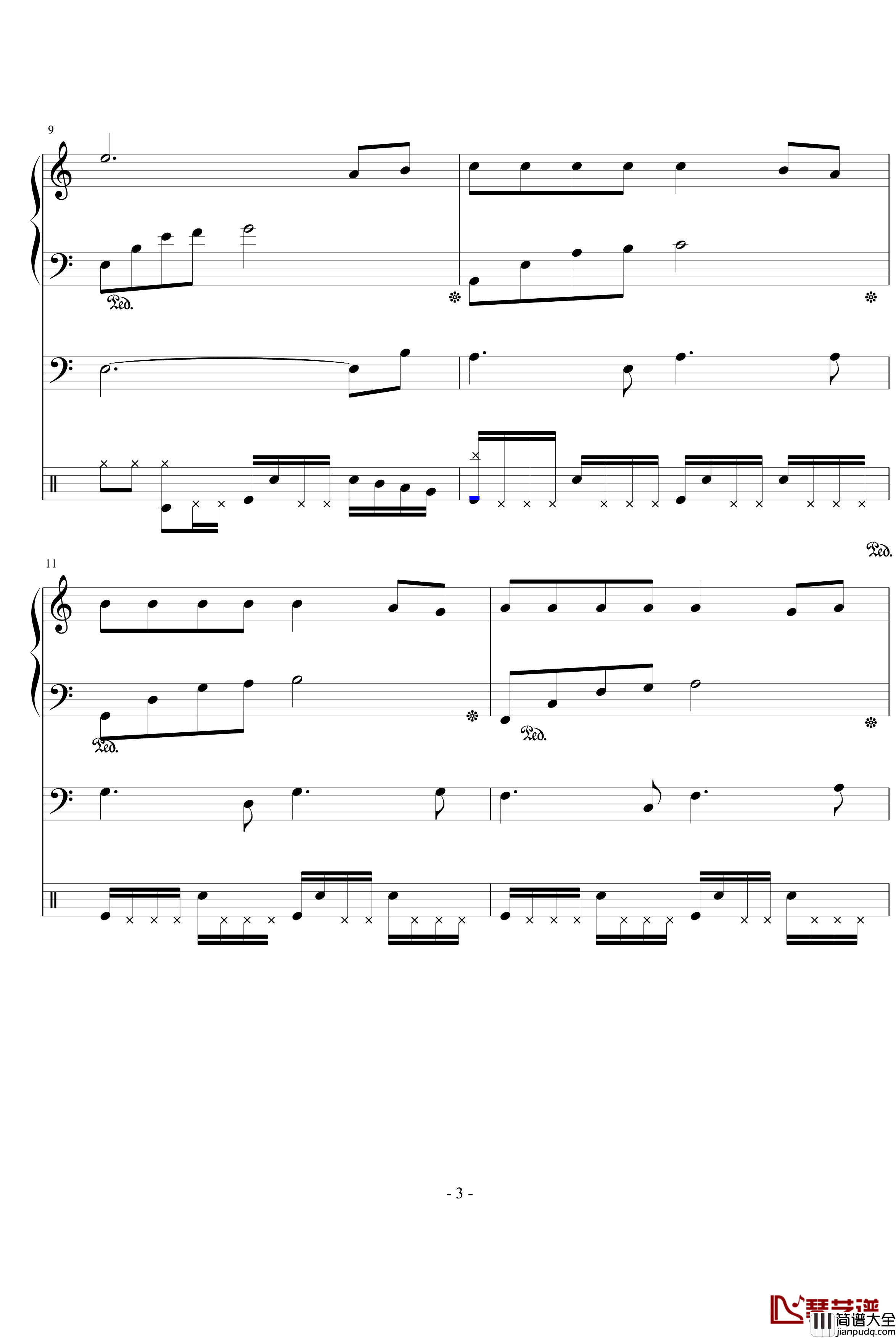 思念进行曲钢琴谱_琳琅